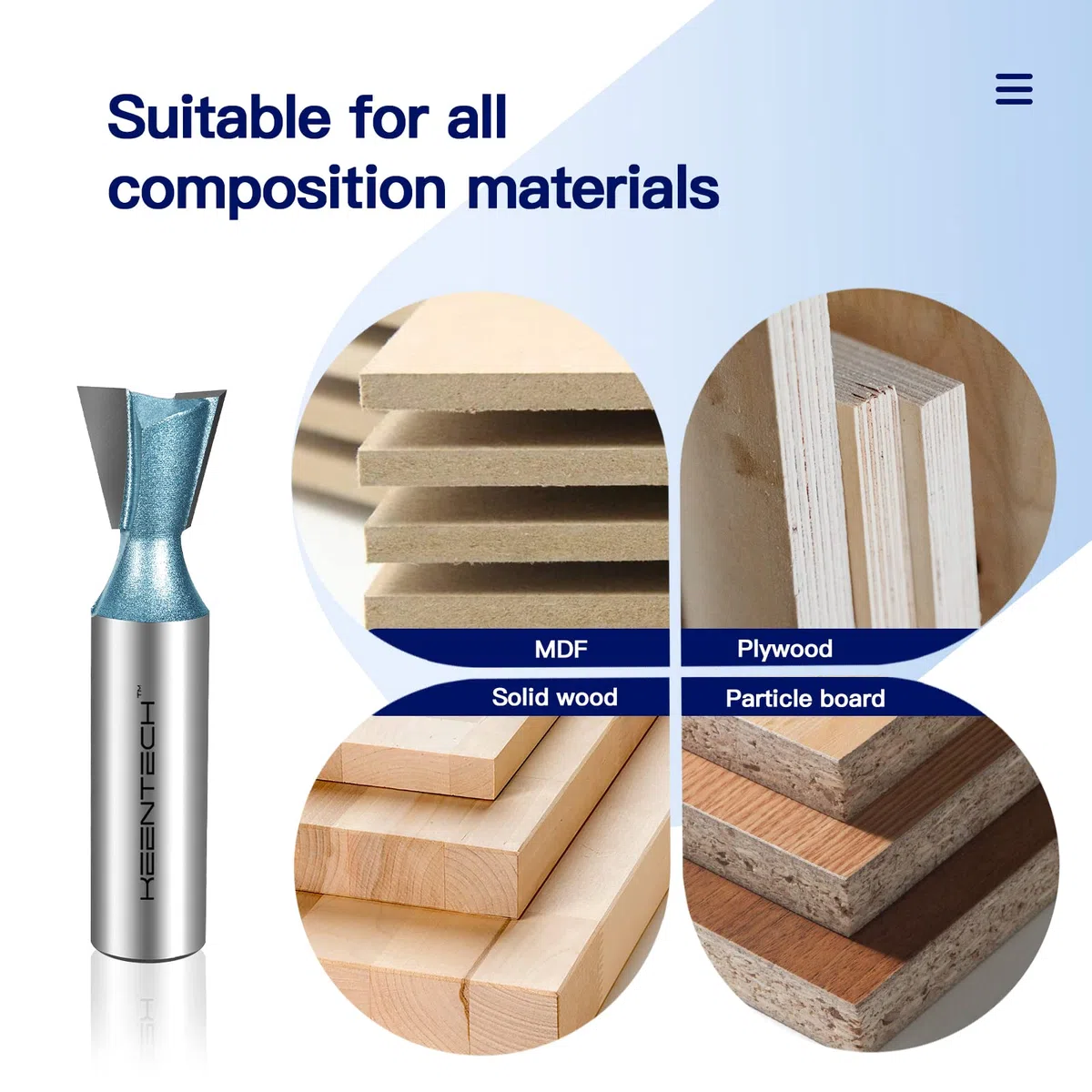 KEENTECH Schwalbenschwanz-Fräser-Bits 14-Grad-Winkel mit 1.27 cm Schaft, Schwalbenschwanz-Bits in Industriequalität zur Herstellung von Schubladengelenken, Schränken und Boxen (KT000) 30312 38 DE