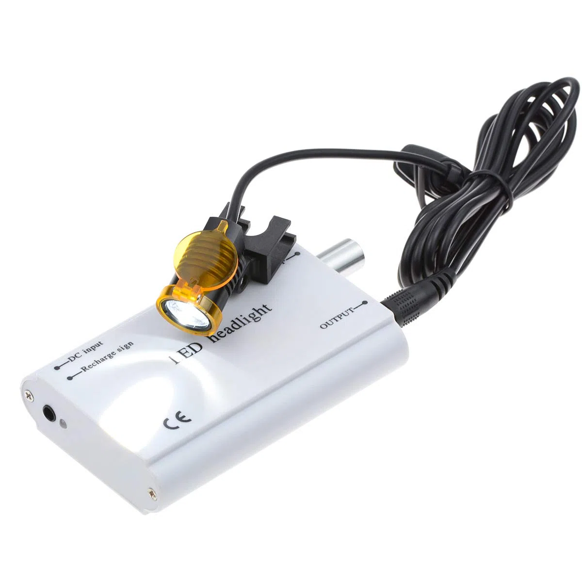 Chirurgische Zahnärztliche 3W LED Scheinwerfer Clip On Taille Hängende Art mit Filter Gürtelclip Stirnlampe für Brille (Silber)