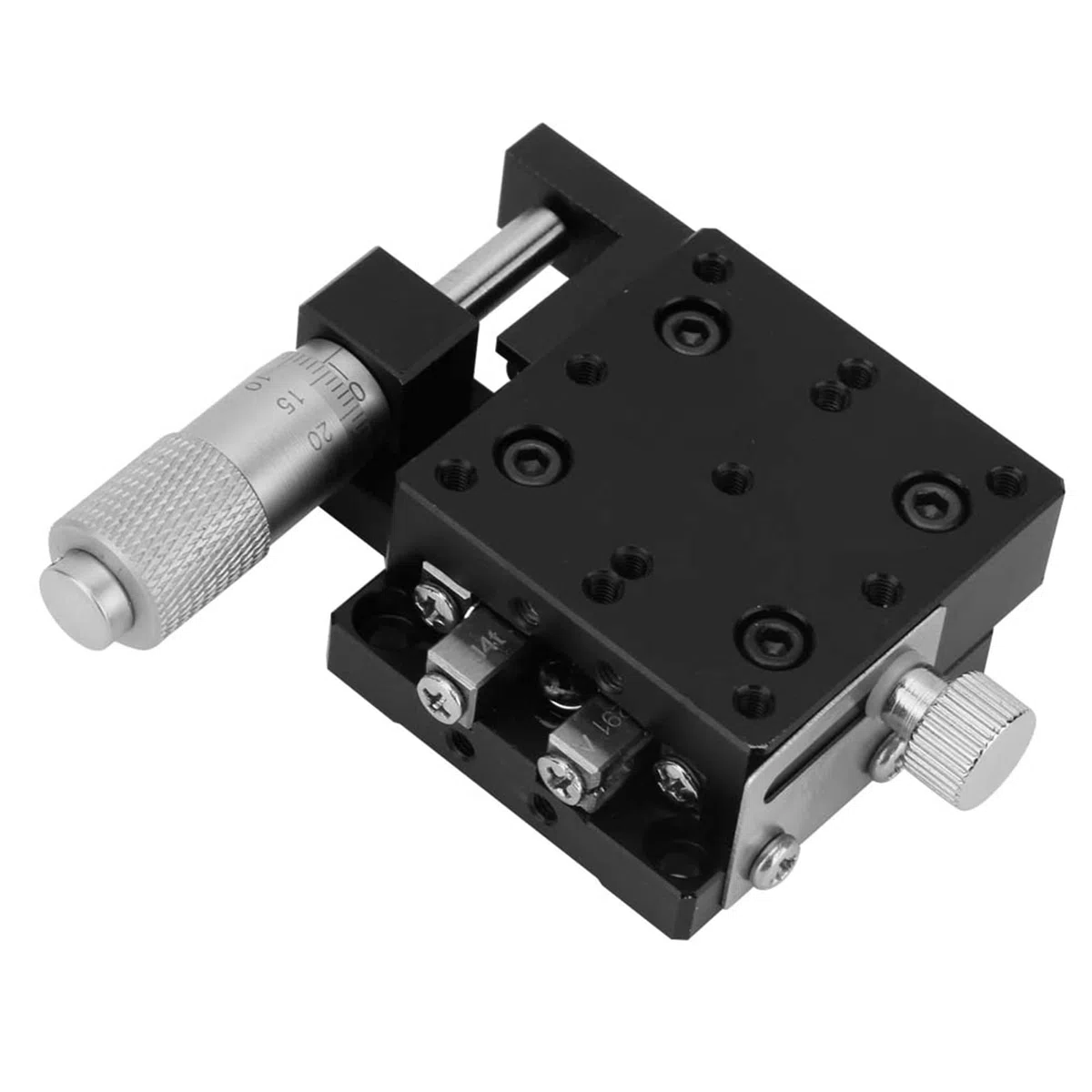 X Micrometer Manual Fine Tuning Cross Roller Präzision Lineare Stufen 40 * 40 mm schwarz anodierter Aluminiumlegierung Semx40-As