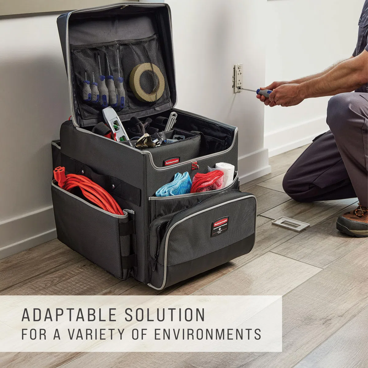 Rubbermaid Commercial Products Executive Quick Cart | Servicewagen zur Reinigung mit Rollen | Dunkelgrau, M