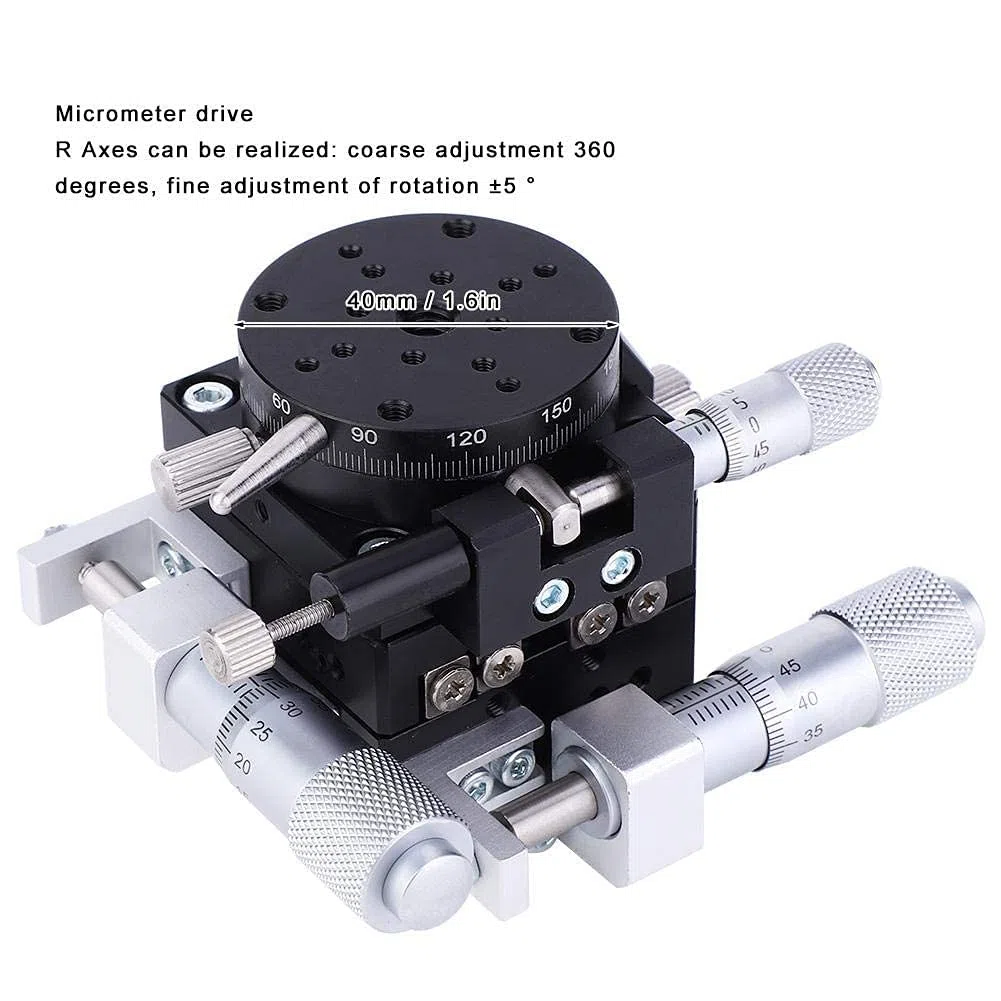 Manueller 3-Achsen-Lineartisch XYR, 40 mm hohe Genauigkeit Lineare Bewegung Manueller Bühnen-Schiebetisch LSP40-LM Linearer Schiebetisch für Präzisionspositionierung, quantitative Bewegung usw