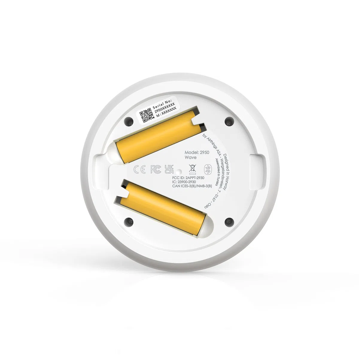 Airthings 2950 Wave Radon – Smartes Radon-Messgerät mit Feuchtigkeits- und Temperaturüberwachung, genau und anwenderfreundlich, kabellos, mit App