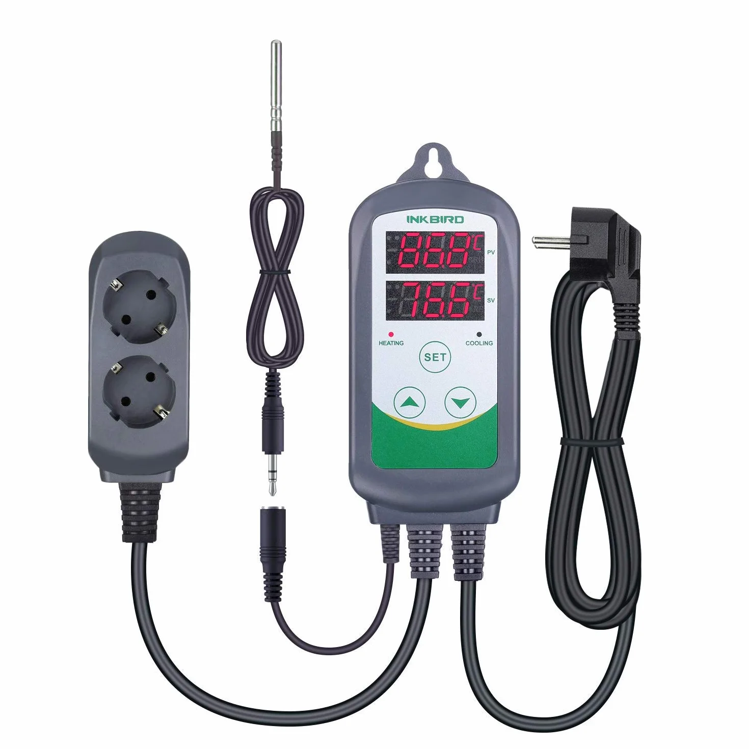 Inkbird ITC-308S Digitale Temperaturregler Thermostat mit 1,97" Klinkenstecker NTC Temperatur Sonde