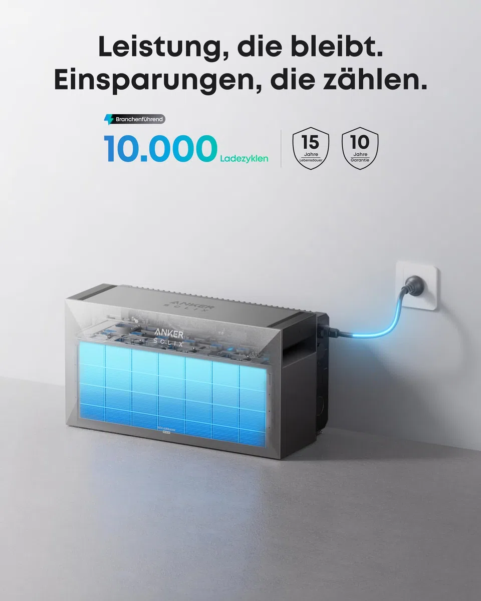 Anker SOLIX Solarbank Max AC, Balkonkraftwerk mit Speicher 7Kwh 3500W, All-in-One Plug&Play Heimspeicher, 10000 Zyklen, 5 Min Installation, Solaranlage mit Wechselrichter