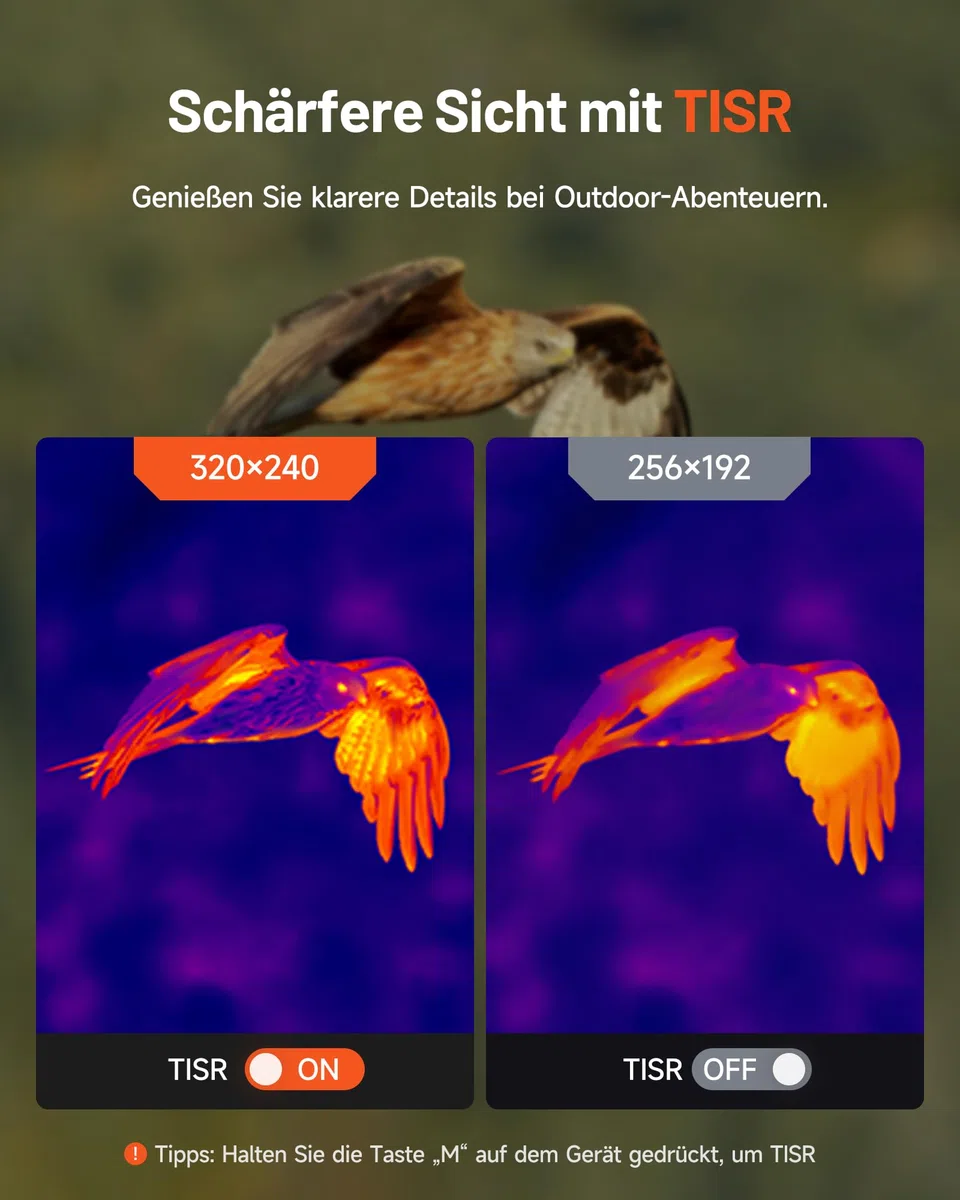 TOPDON TS004 wärmebildkamera Jagd, 320x240 TISR Wärmebild-Monokular 13mm, 50Hz, 11H Akkulaufzeit, 32GB Speicher, für Jagd, Nachtsicht-Outdoor-Erkundung, Wildbeobachtung