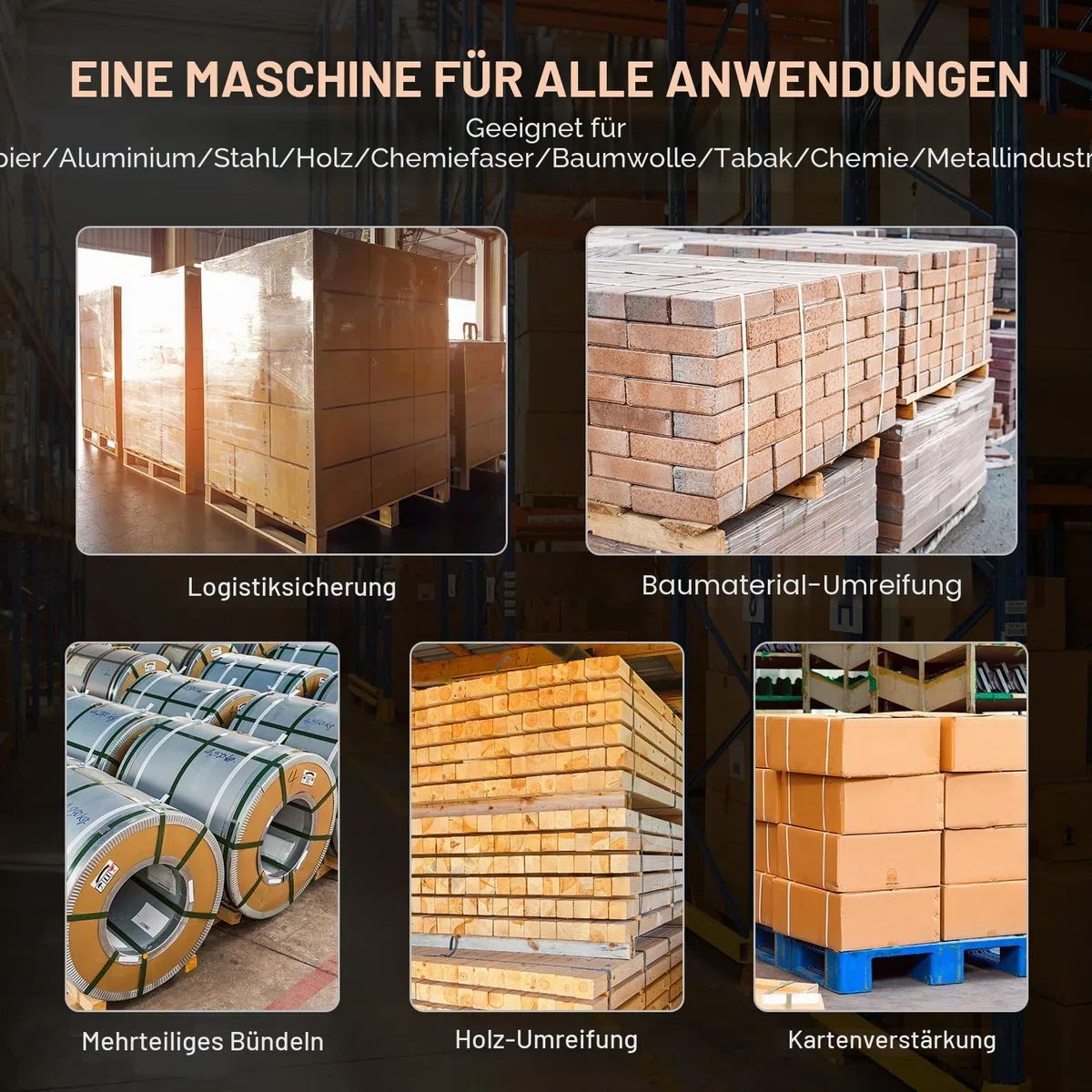 VEVOR Elektrische Umreifungsmaschine, für 1-2 cm PP-/PET-Bänder, elektrisches Umreifungsgerät mit Digitalanzeige, 2 x 4000 mAh batteriebetriebene Handumreifungsmaschine für Verpackungskartonpaletten