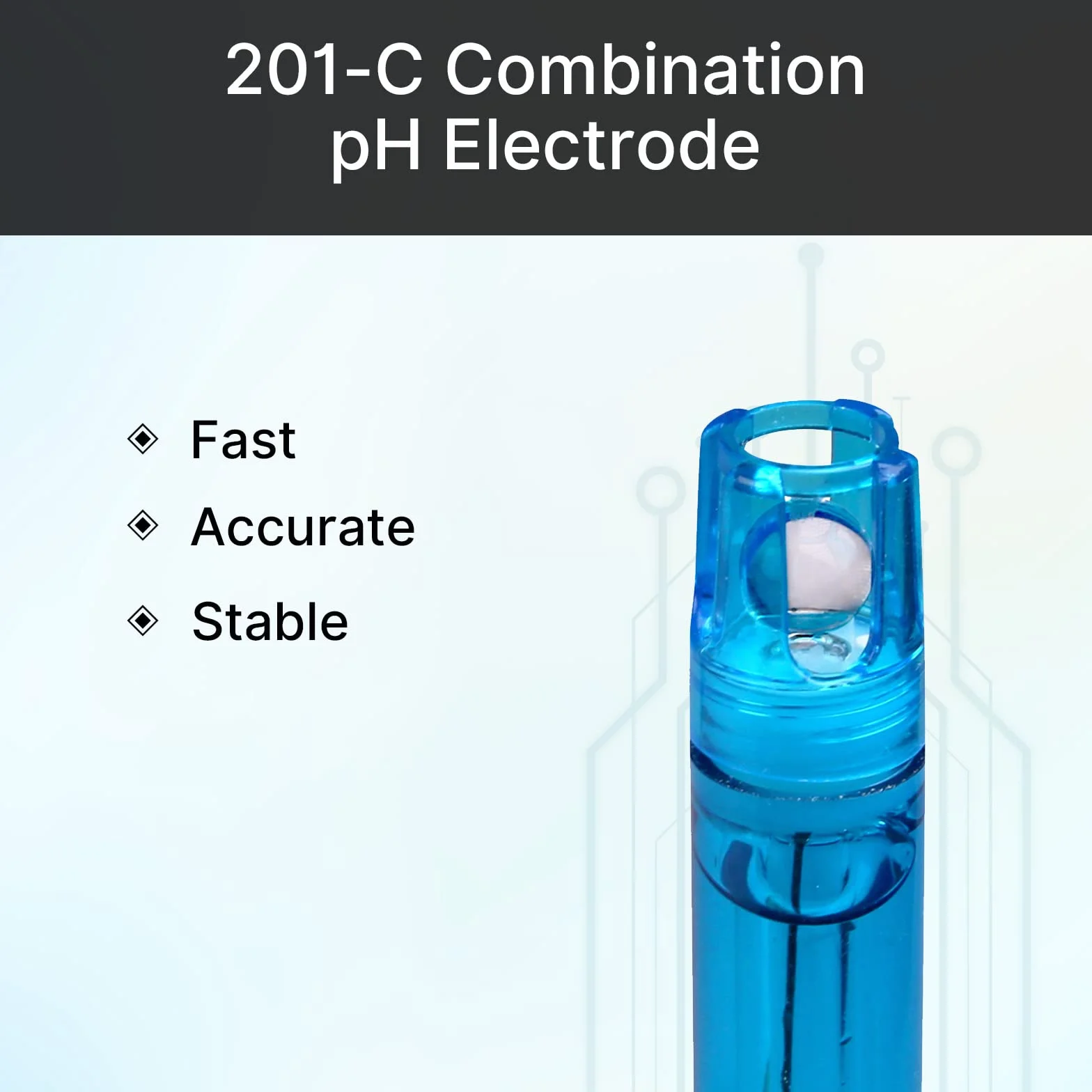 Apera Instruments 201-C kombinierte pH-Elektrode, BNC Anschluss, Polycarbonat/Glas, AI1301
