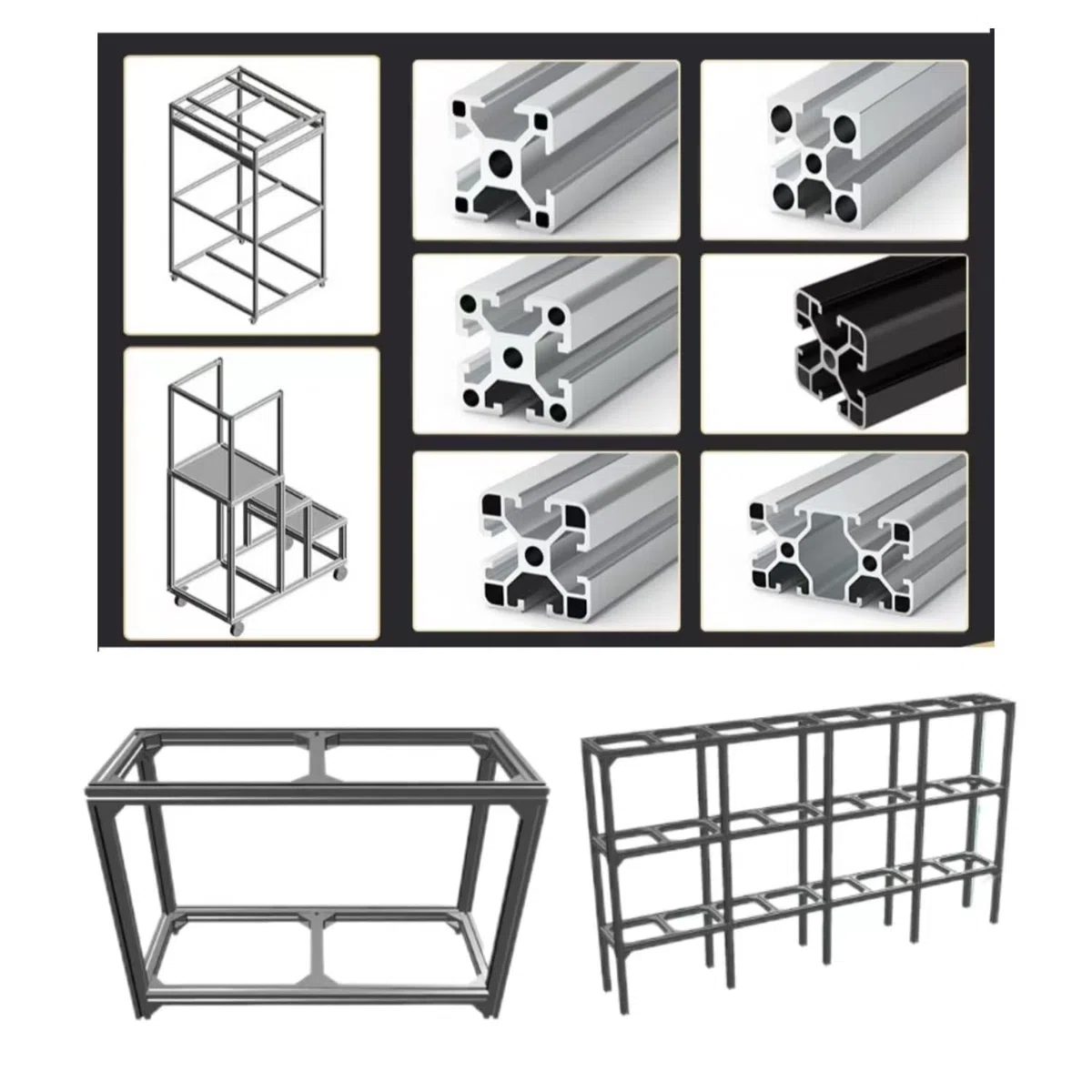 AluProfil 4080 Alu Profil 200mm T Typ Schwarz Aluminium Profile 40x80 Europäischer Standard Eloxierte Linearschiene Extrusion 2 Stück, für DIY 3D Drucker und CNC