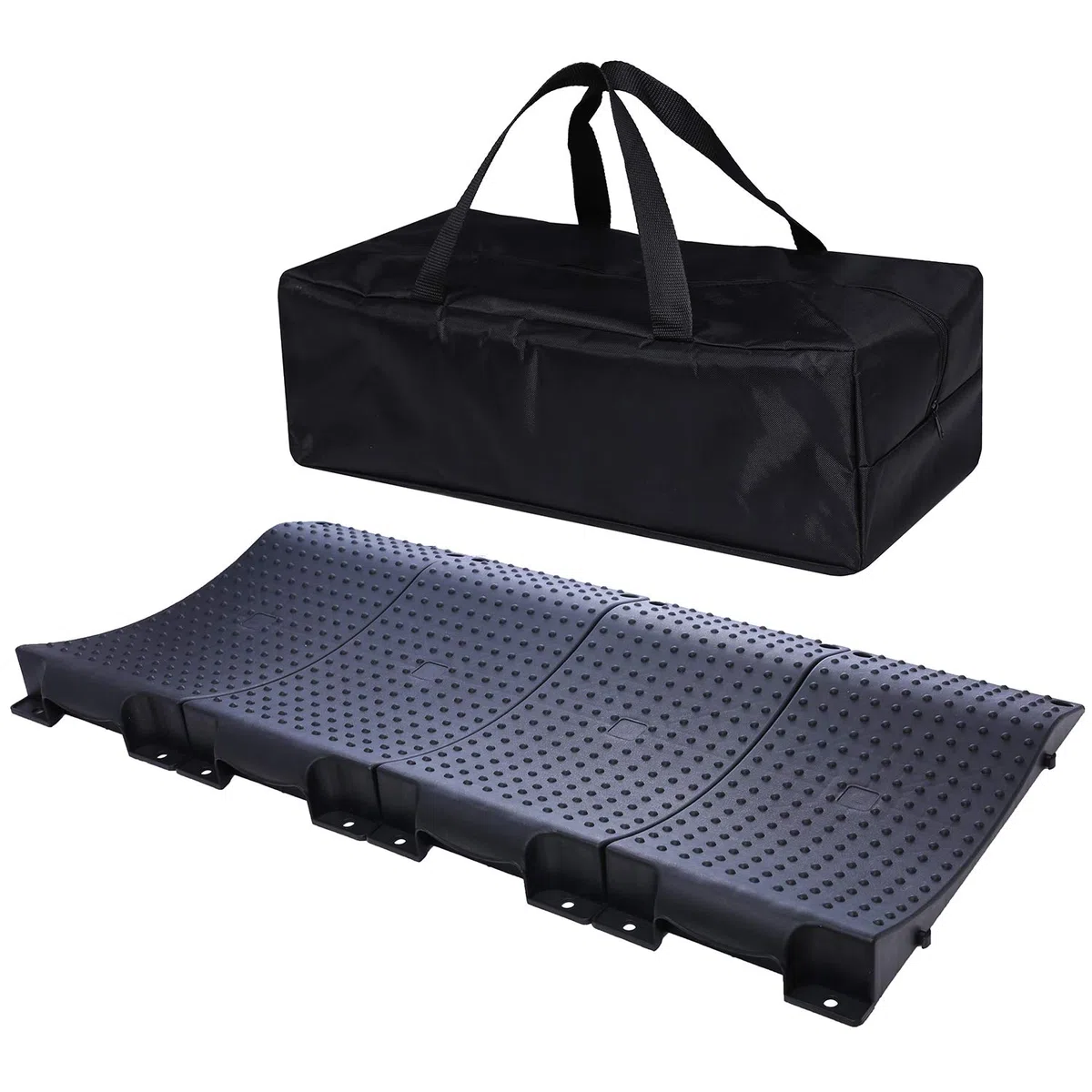 Homeon Wheels Tire Saver Ramps Anti-Slip Pads Design| Car Tire Wheel Ramps for Flat Spot and Flat Tire Prevention| Tire Savers for Storage| Carrying Bag| Easy to Store 4 Pack (WH-300) Black