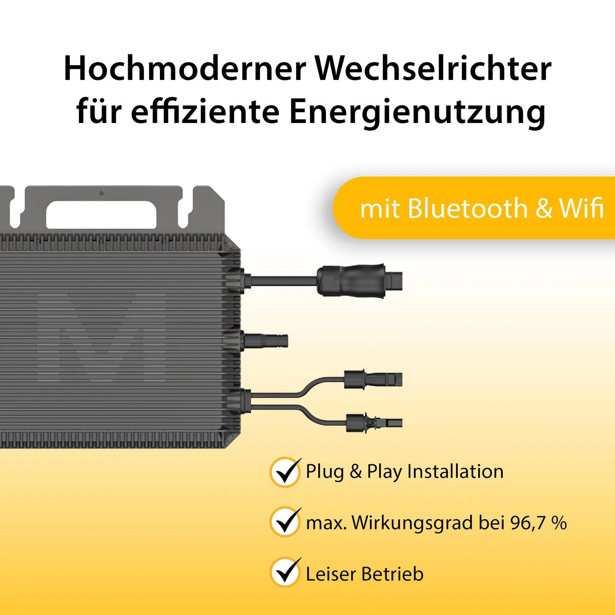VALE Balkonkraftwerk Bifazial 450 Wp Full Black - Marstek-M2-800 Wechselrichter - Solaranlage - Hochwertiges Solarpanel Set - 3m AC-Kabel