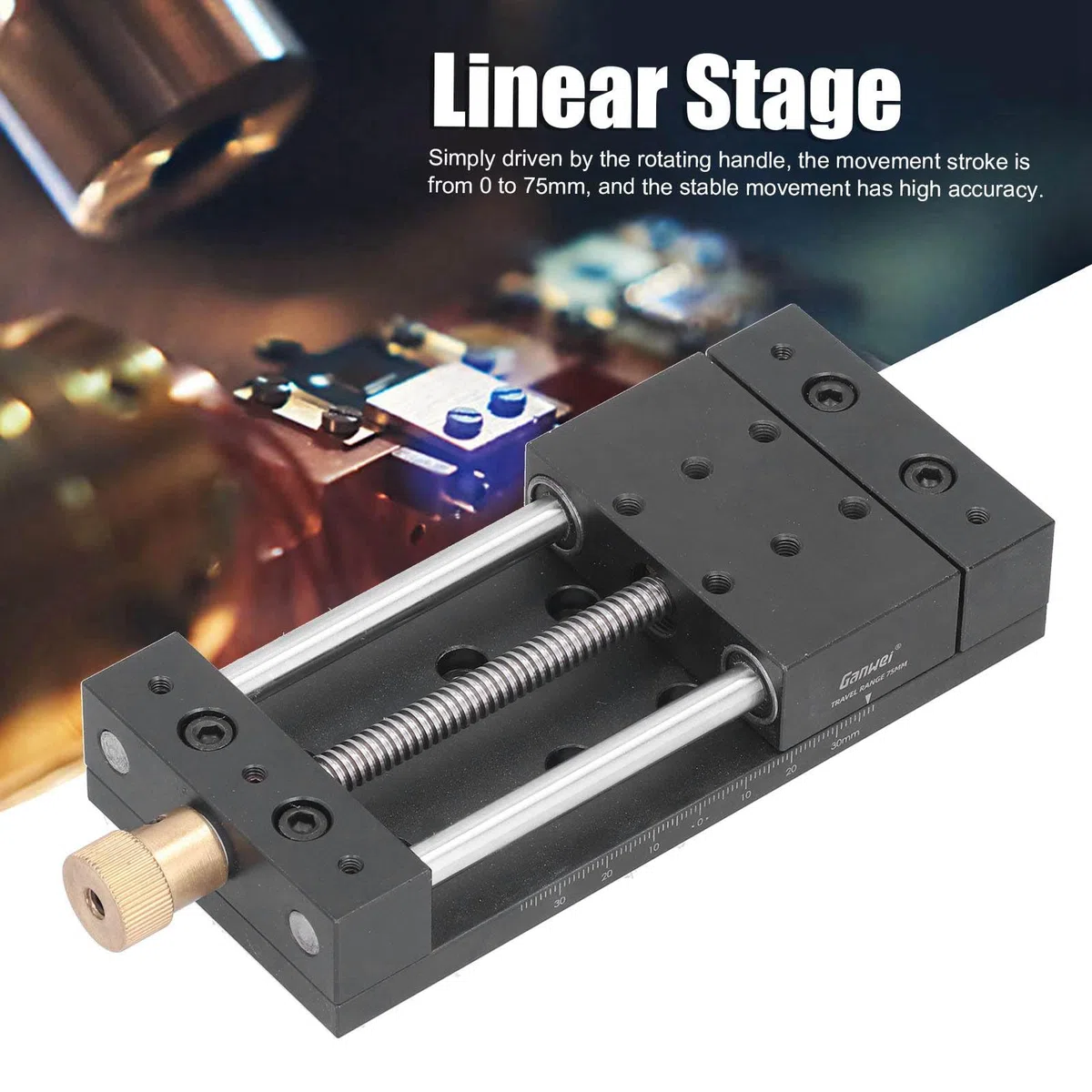 Lineartisch-Aktuator 75mm Manueller Schiebetisch Aluminiumlegierung Hochpräzise Linearführung mit Basis