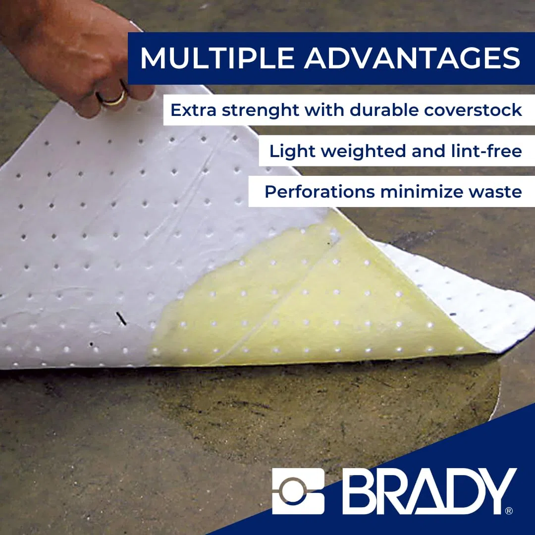 Brady Sxt Oil Absorbent Sheet 400mm x 500mm Weiß 200 Stück
