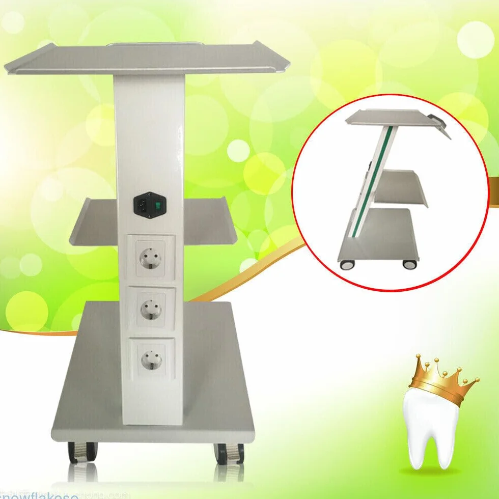 3 Ebene Tragbar Rollwagen Zahntechnik Schönheits Gerätewagen Dental Trolley Cart Medical Dental Lab Cart Transportwagen Rollwagen Medizinisch, Universalräder, 2 Fußbremsen