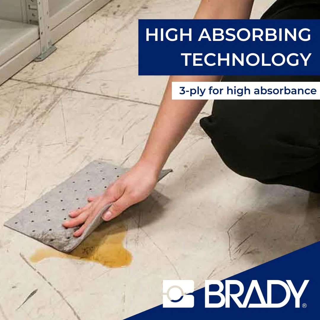 Brady Sxt Oil Absorbent Sheet 400mm x 500mm Weiß 200 Stück