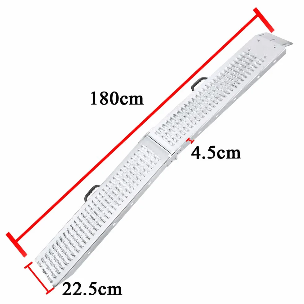 YUENFONG 2 x Faltbare Alu Auffahrrampe Klappbar Faltbare Rampe Verladerampen Motorradrampe Verladeschiene Verladerampe Auffahrschiene, 400 kg/Paar Traglast