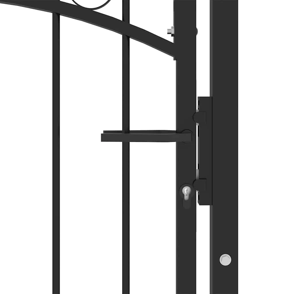 vidaXL Zauntor mit Spitzen Gartentor Stahl 100x150cm Schwarz