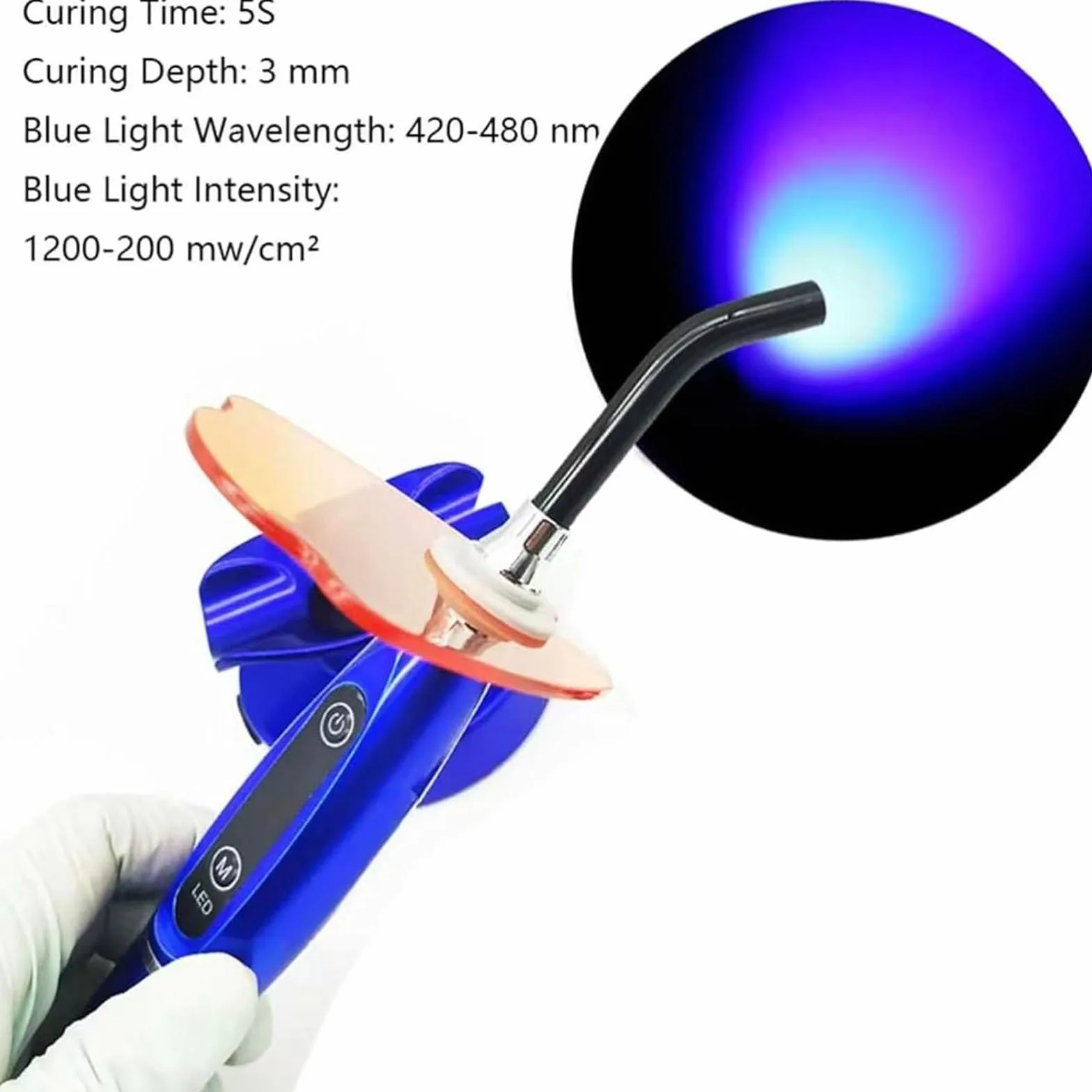 LED-UV-Härtungslicht Oral-LED-Lampe für Zahnsteinanwendung, starke Blinkmodi