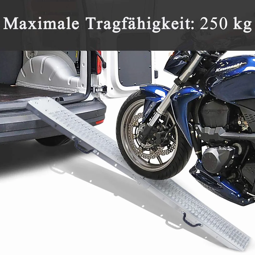 YUENFONG 2 x Faltbare Alu Auffahrrampe Klappbar Faltbare Rampe Verladerampen Motorradrampe Verladeschiene Verladerampe Auffahrschiene, 400 kg/Paar Traglast