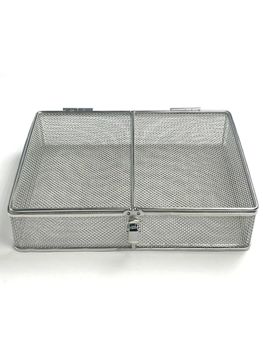 Desinfektionskorb aus Edelstahl 304, perforiertes Desinfektionstablett aus Netzmaterial, geeignet for Labore, Zahnärzte usw.(20x15x5cm)