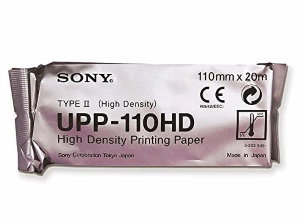 Sony UPP-110HD Ultrasound Paper, High Density Monochrome Print, A6, 110 mm x 20 m, 10 Rolls