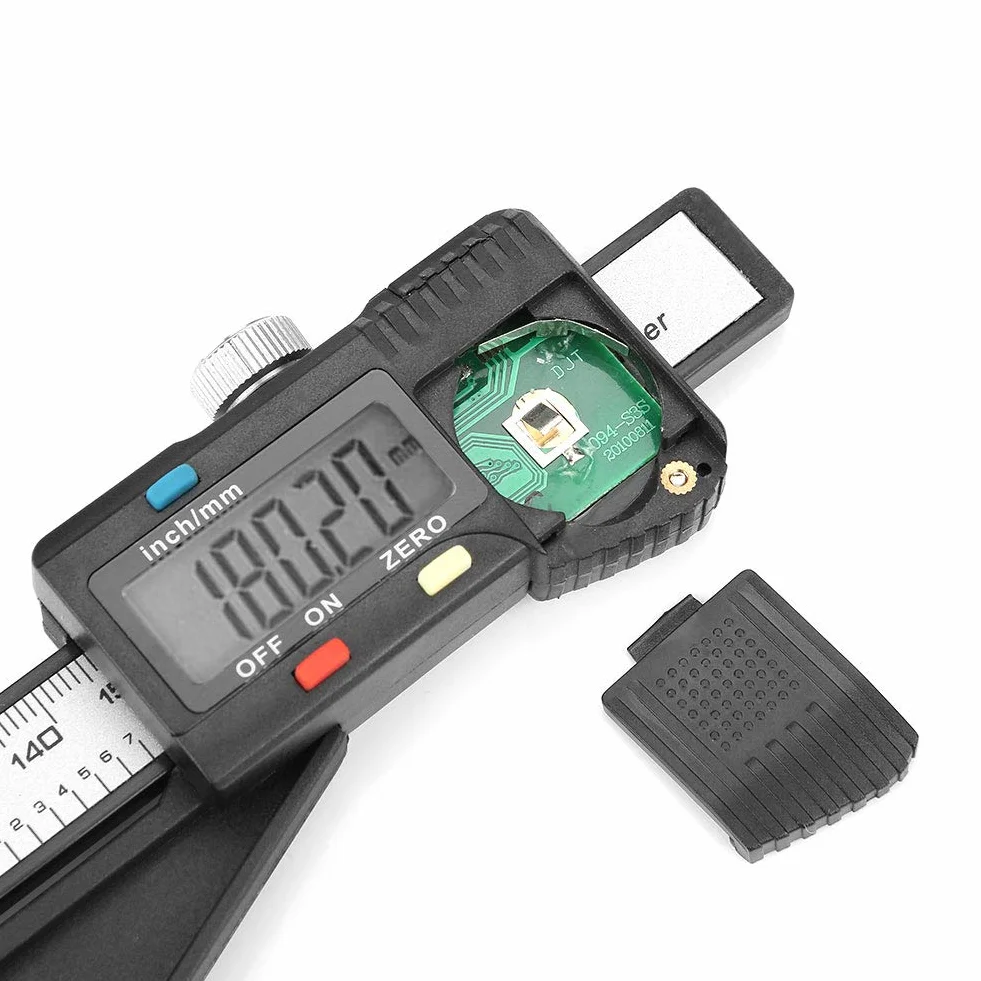 Fafeicy Digitaler Messschieber 150mm mit Tiefenmessung – Präzises Digitalmessgerät für Holzbearbeitung, Metallbearbeitung, Zimmerei, Schreinerei und Werkstatt (Schwarz)
