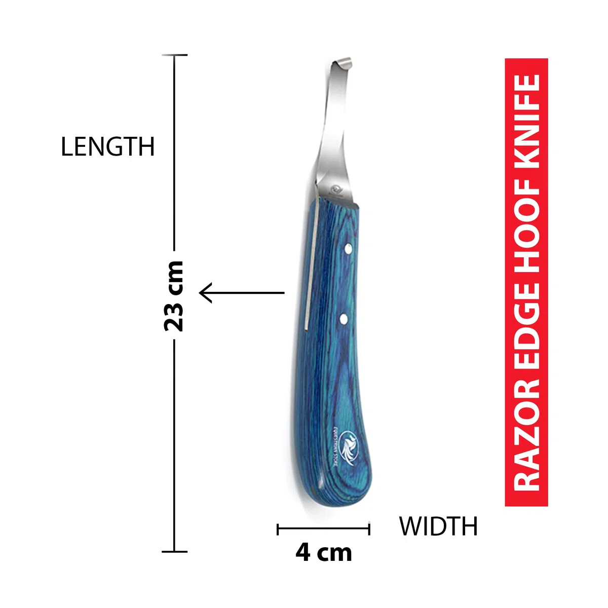 EQUESTRIAN STORE Double-Edged J2 Stainless Steel Hoof Trimming Loop Knife with Sheet Handle - Versatile Farrier Tool for Horse & Cow Hoof Care, Ideal for Farriers & Horse Owners. (FLK-08) (HKR-1R)