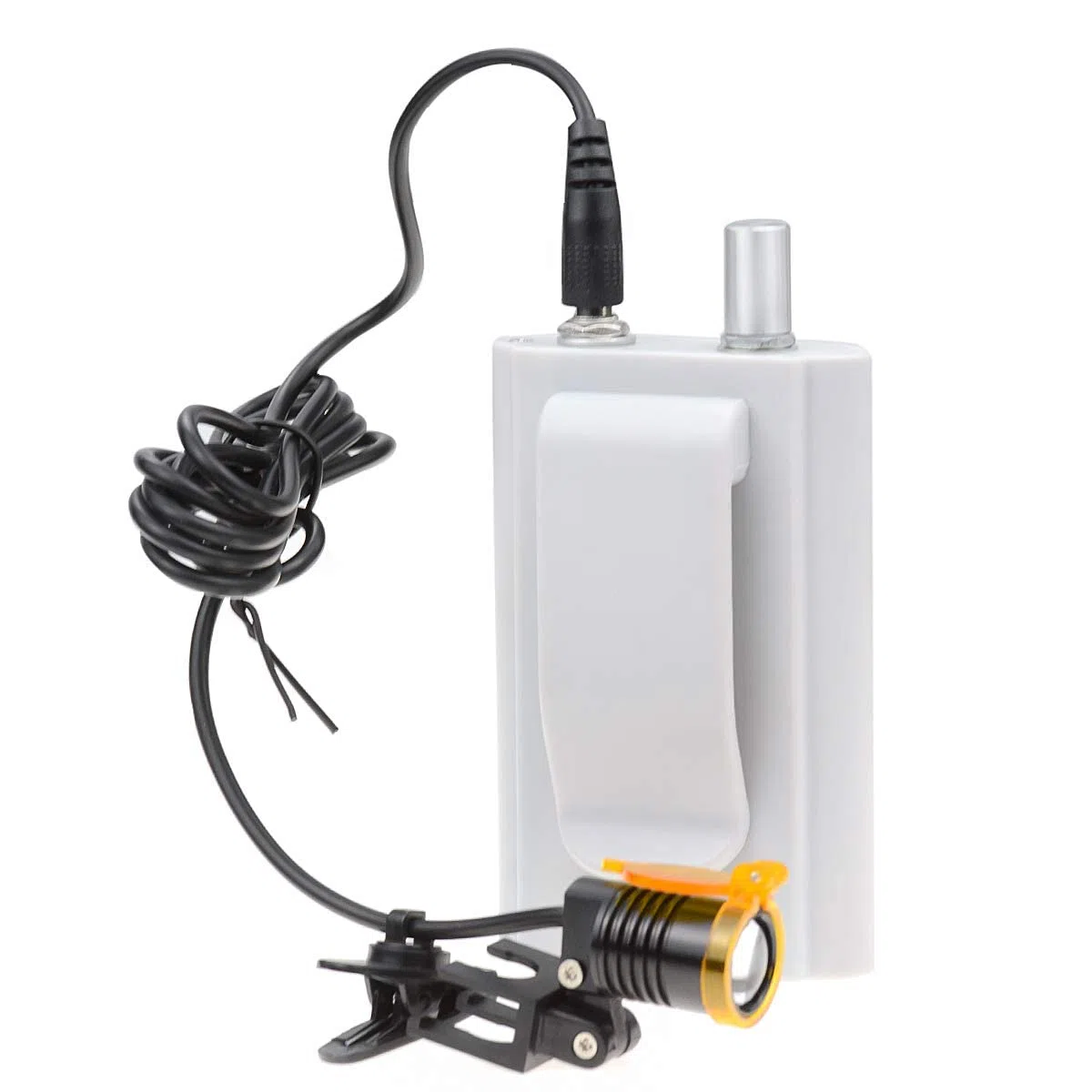 Chirurgische Zahnärztliche 3W LED Scheinwerfer Clip On Taille Hängende Art mit Filter Gürtelclip Stirnlampe für Brille (Silber)