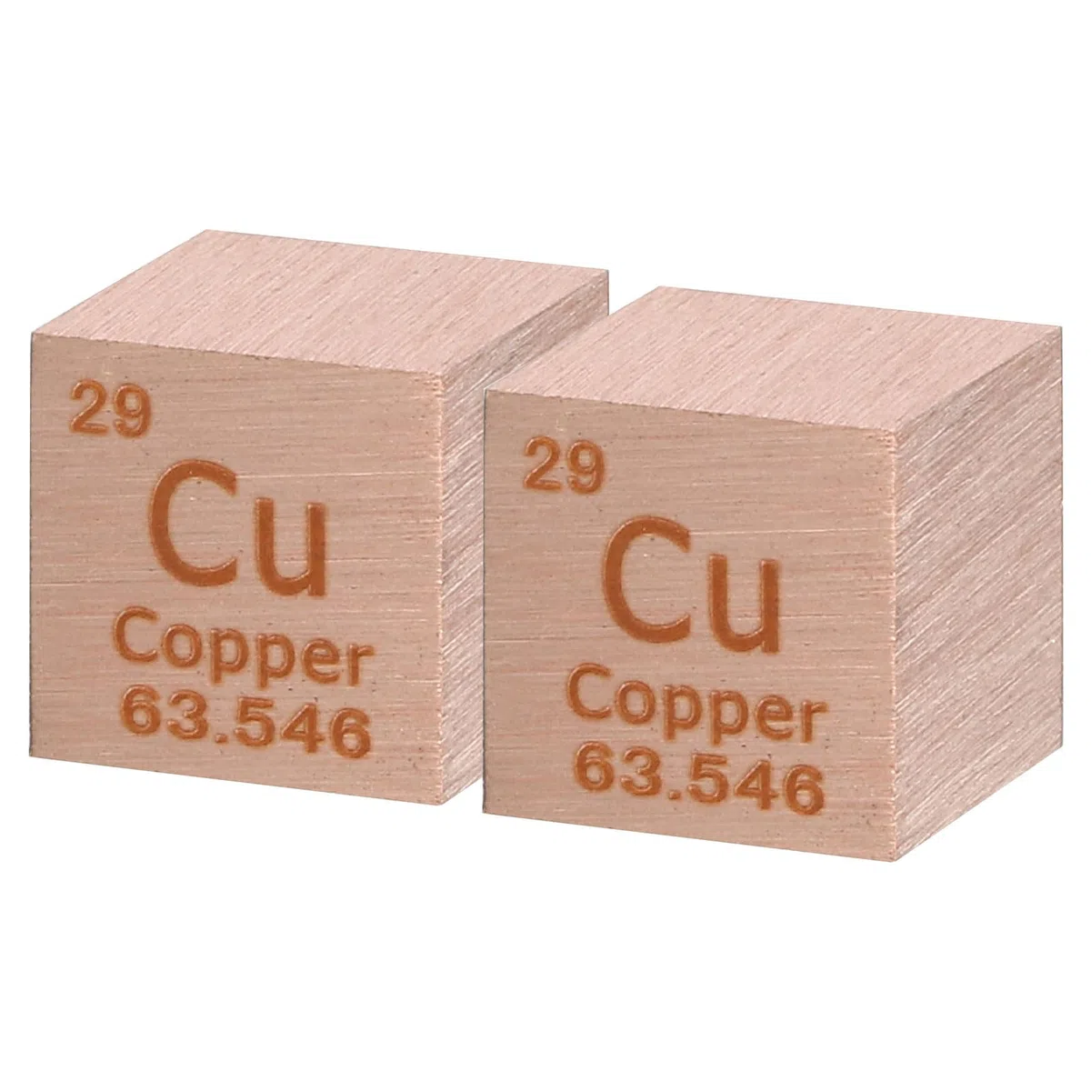 QUARKZMAN 2 Stück Kupferwürfel 0.39 Zoll Hochdichte Metall Elementwürfel Metall Dichtewürfel Für Chemische Elementsammlung Wissenschaftliche Bildung Experiment Anwendung Kupfer