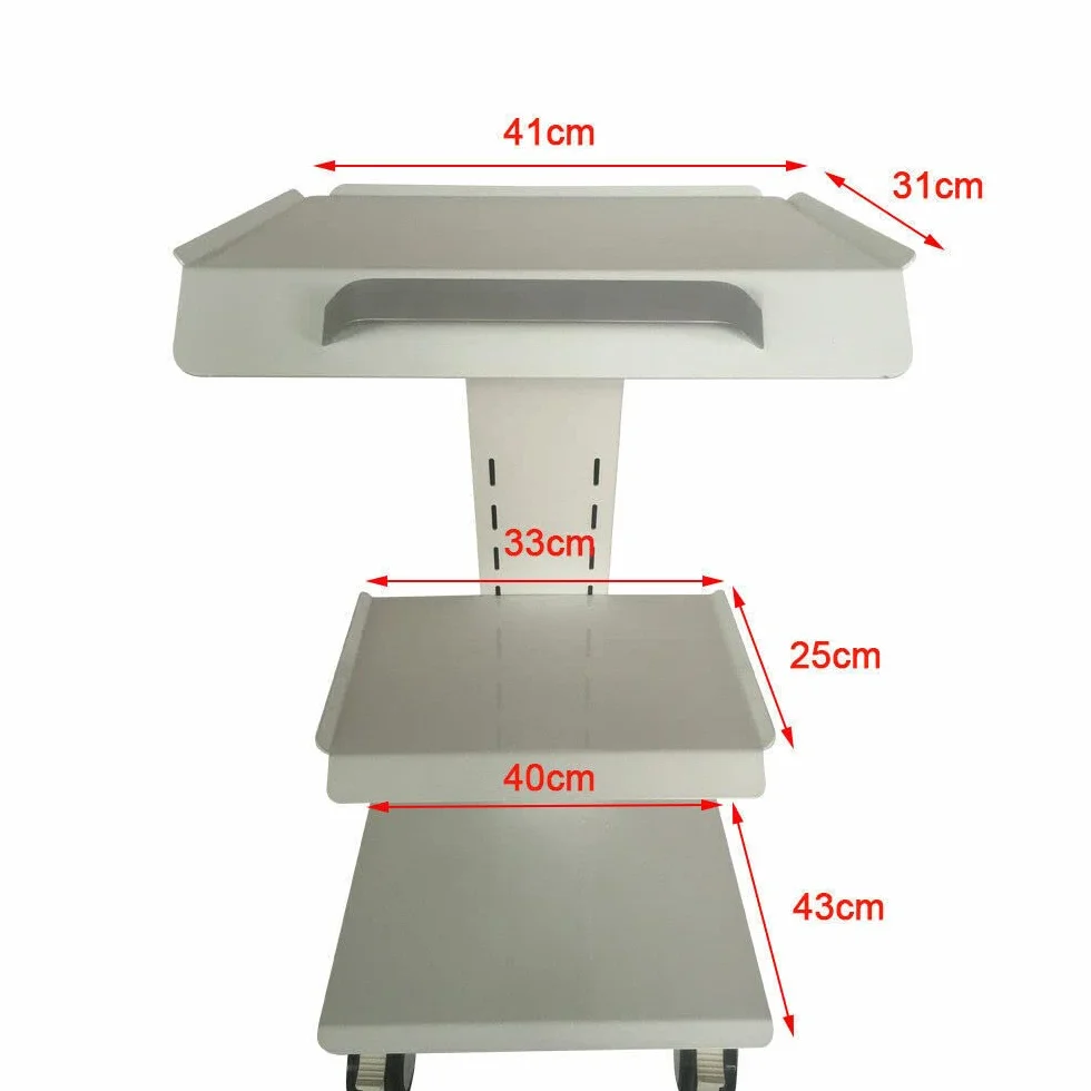 3 Ebene Tragbar Rollwagen Zahntechnik Schönheits Gerätewagen Dental Trolley Cart Medical Dental Lab Cart Transportwagen Rollwagen Medizinisch, Universalräder, 2 Fußbremsen