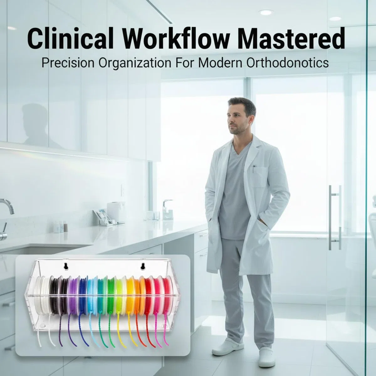 Kieferorthopädische Power Chain Aufbewahrungsbox transparenter Acryl-Mehrfachspender Dental-Organizer