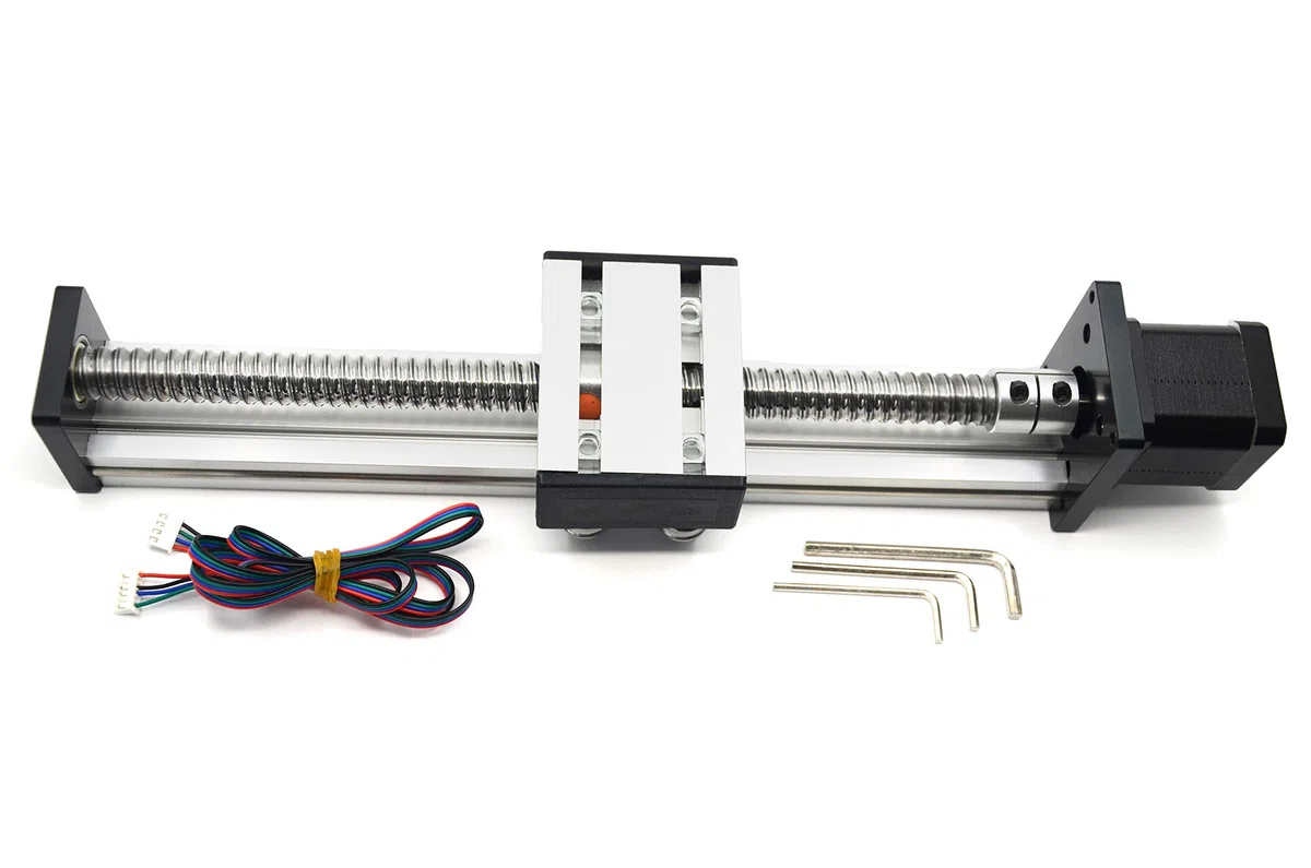 200mm effektive Länge Linear Schienenführung Kugelumlaufspindel SFU1605 mit NEMA17 Schrittmotor für DIY CNC Router Teile X Y Z Linear Stage Aktuator(Größe:200mm-NEMA17)