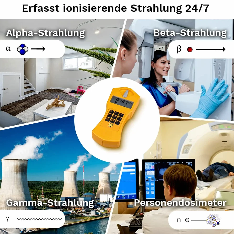 Standard | Geigerzähler für Radioaktivität - Profi Messgerät für Alpha-, Beta- & Gamma-Strahlen - Verwendung als Personen-Dosimeter - inkl. USB-Schnittstelle & Auswertungssoftware