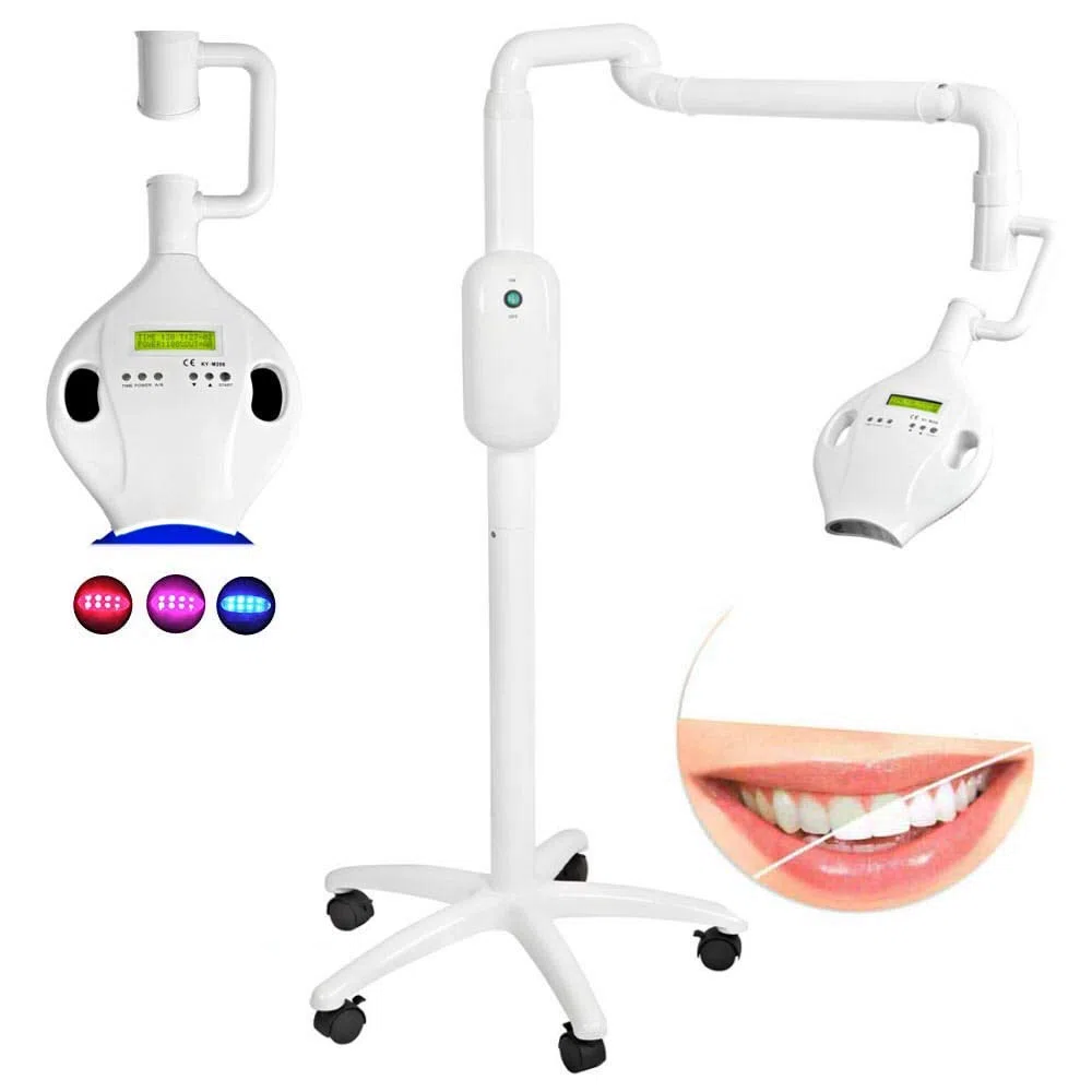 BONEW Orale Zahnaufhellungs-Lampe, Schönheits-Beschleunigungssystem, Bodenständer, Instrument, LCD-Bildschirm mit 8 Lichtern, Farbe: Rot/Blau/Violett
