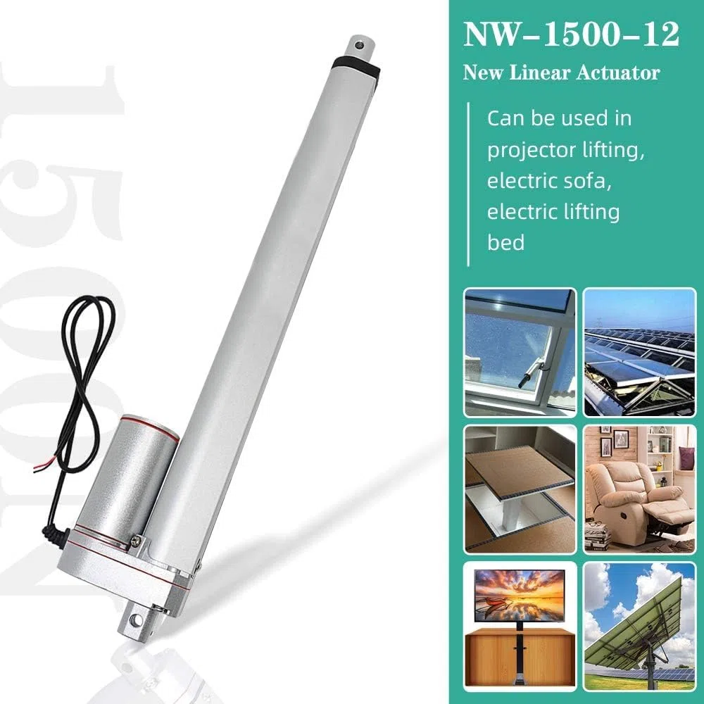 DCHOUSE Linearantrieb 1500N 450mm Hub DC 12V Motor für Türöffner Automatisierung