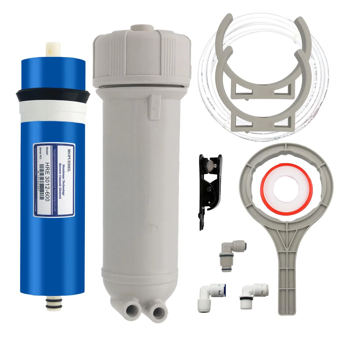600 GPD RO Membran mit Umkehrosmose-Membrangehäuseset, Umkehrosmose-Filter-Ersatzset, RO-Membrangehäuse-Set für DIY RO Wassersystem & Ahornsirup Umkehrosmoseanlage