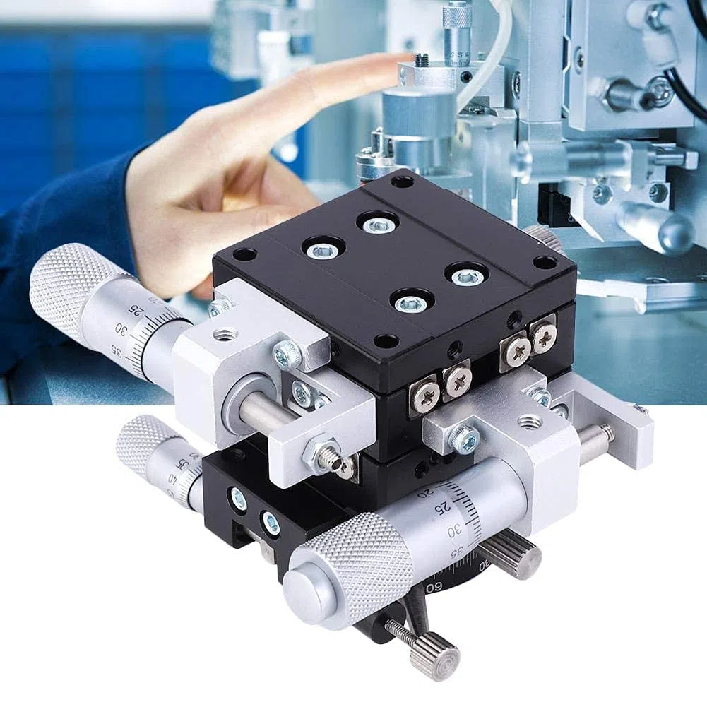 Manueller 3-Achsen-Lineartisch XYR, 40 mm hohe Genauigkeit Lineare Bewegung Manueller Bühnen-Schiebetisch LSP40-LM Linearer Schiebetisch für Präzisionspositionierung, quantitative Bewegung usw