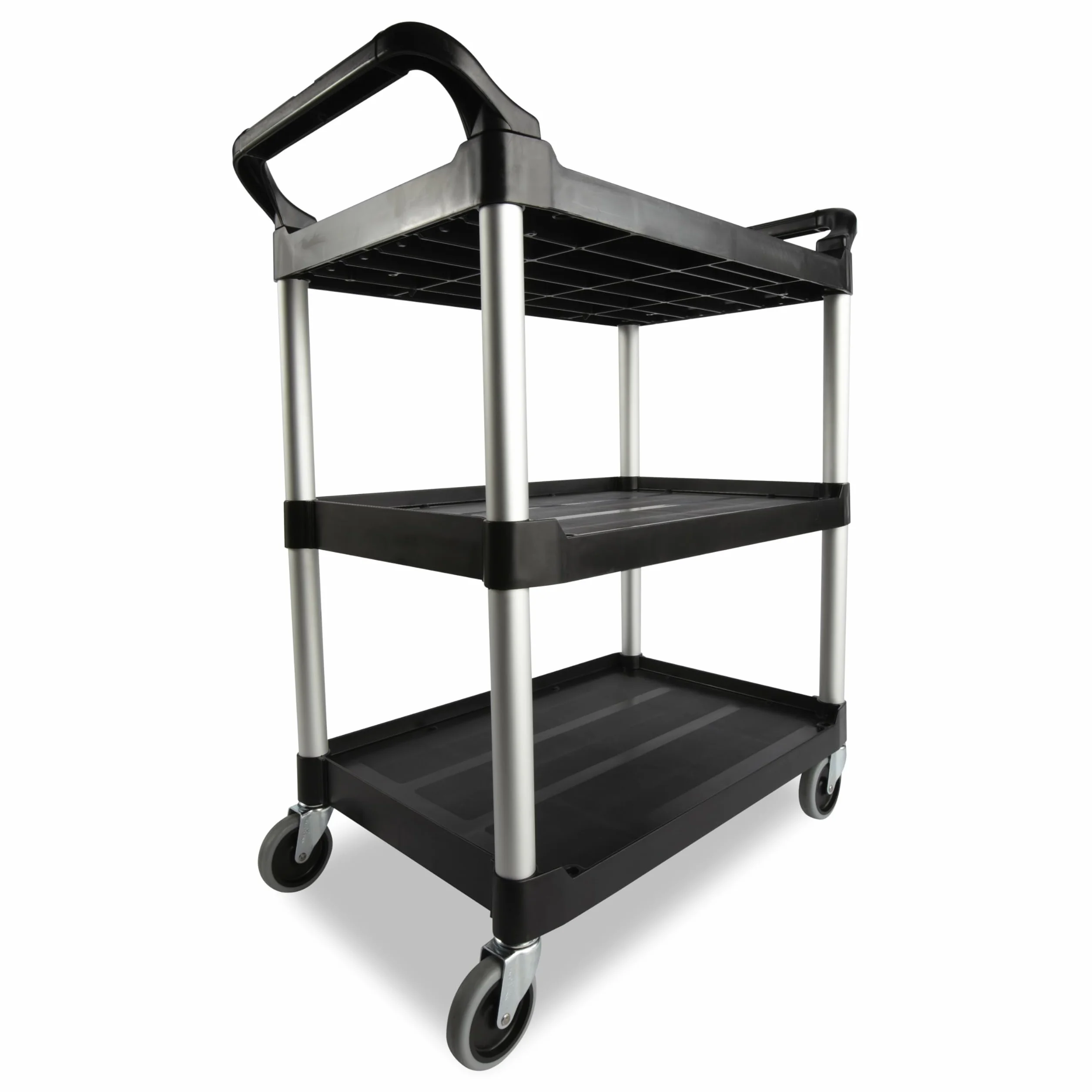 Rubbermaid Commercial Products FG342488BLA Mehrzweckwagenv mit 3 Böden, Schwarz