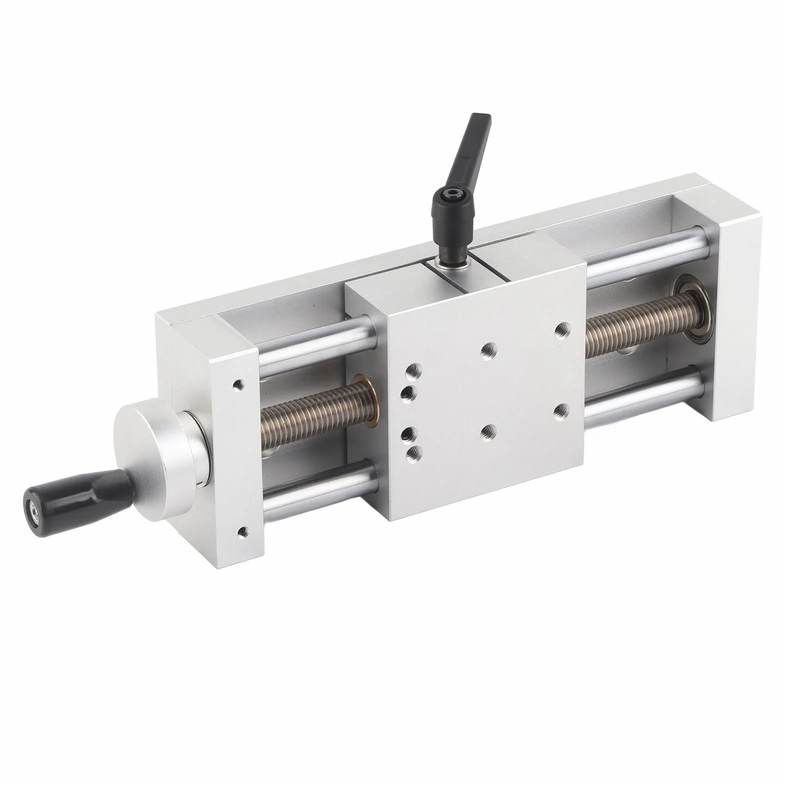 Lineartisch Schiebetisch , 196N Tragfähigkeit Manueller Tisch Schiebetisch Aluminiumlegierung anodische Oxidation Oberflächenbehandlung für Produktionsmaschinen(Hub 100mm)