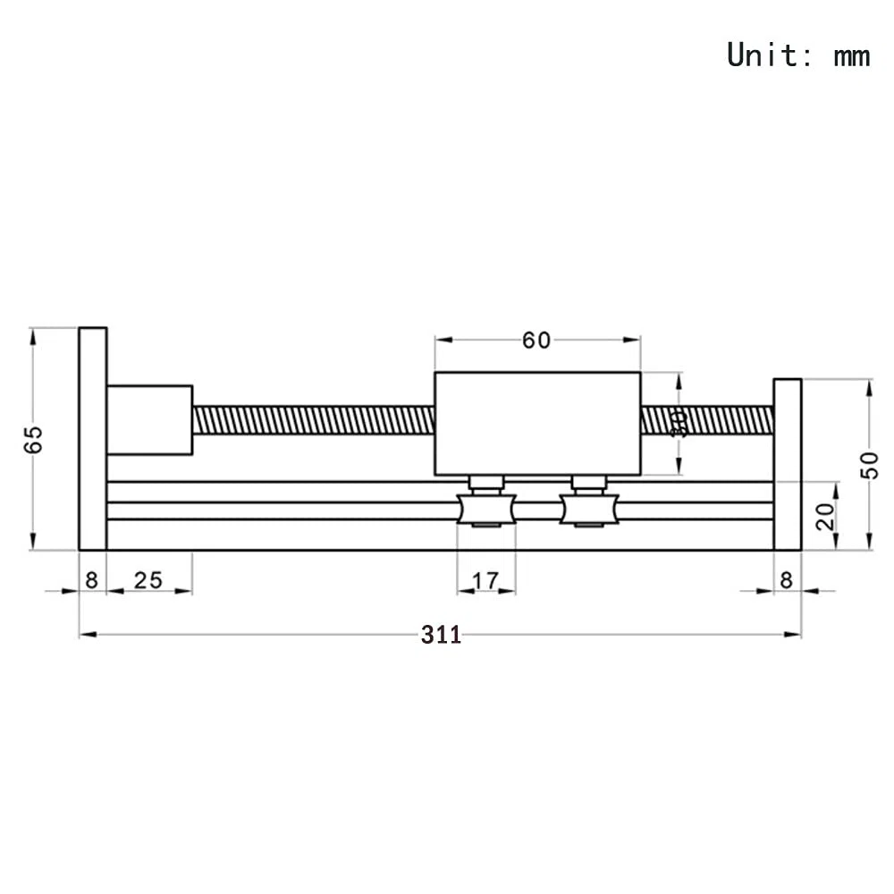 200mm effektive Länge Linear Schienenführung Kugelumlaufspindel SFU1605 mit NEMA17 Schrittmotor für DIY CNC Router Teile X Y Z Linear Stage Aktuator(Größe:200mm-NEMA17)