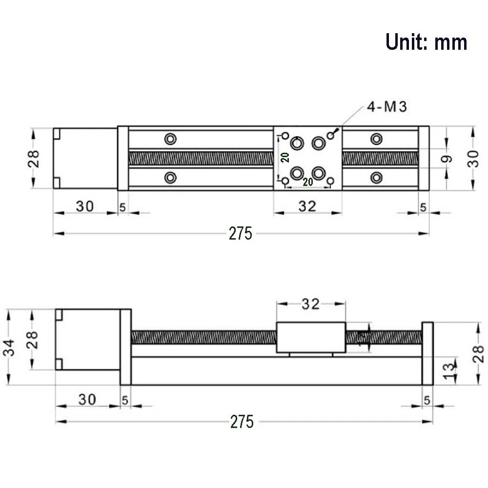 200mm effektive Verfahrlänge Mini Linear Rail Guide Gewindespindel T6x1 mit NEMA11 Schrittmotor für DIY CNC Router Teile X Y Z Linear Stage Actuator