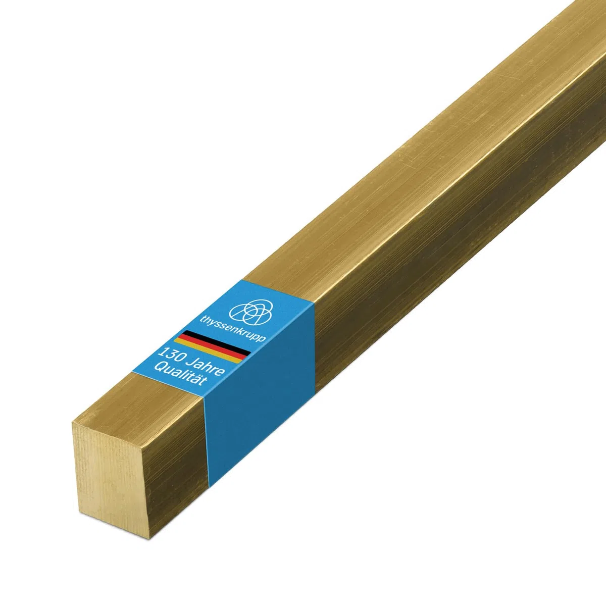 thyssenkrupp Vierkantstange Messing 10x10 mm – 2450 mm | Vierkantprofil Vollmaterial | Messing Vierkantstab | präzise, stabil & vielseitig einsetzbar | Werkstoff: CW614N