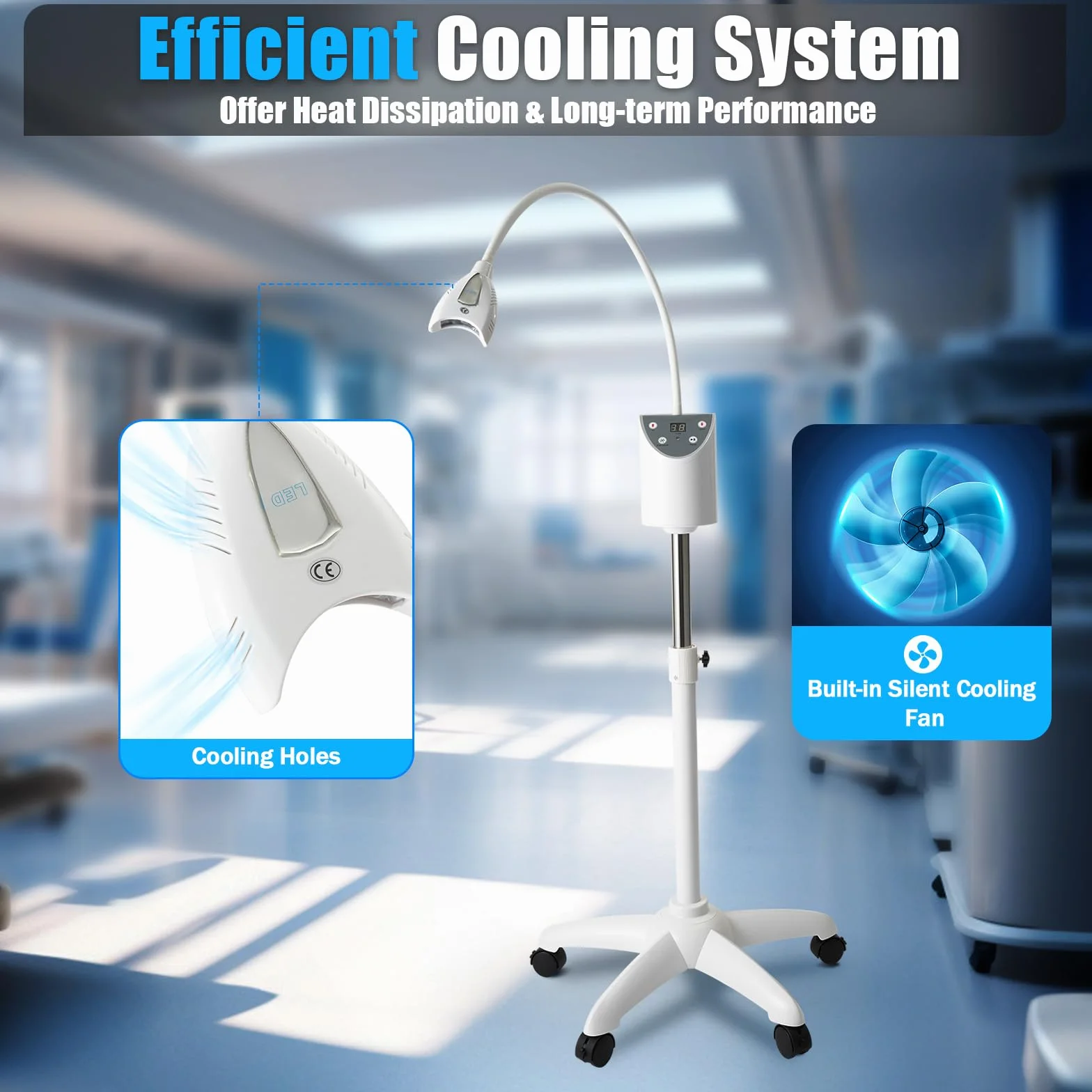 Dental Zahnaufhellung Licht LED Dental Zahnaufhellung Zahnweiß Lampe Zähne aufweißen Accelerator mit Touchscreen Winkel Digital Indicator Gerät Mobile Zähne Accelera Stand