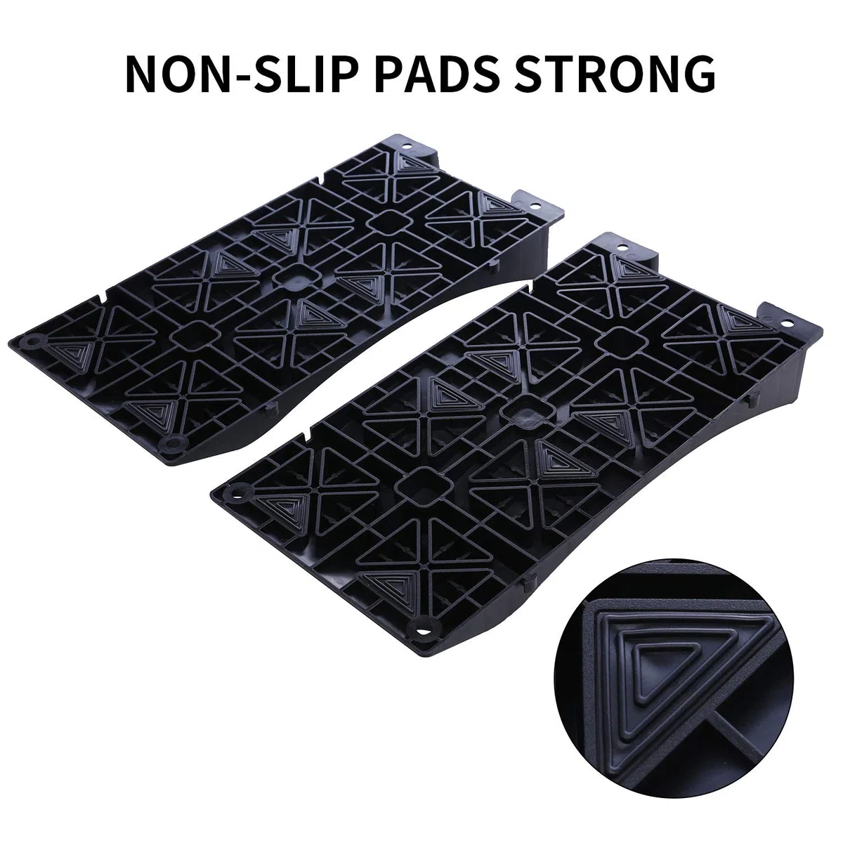 Homeon Wheels Tire Saver Ramps Anti-Slip Pads Design| Car Tire Wheel Ramps for Flat Spot and Flat Tire Prevention| Tire Savers for Storage| Carrying Bag| Easy to Store 4 Pack (WH-300) Black