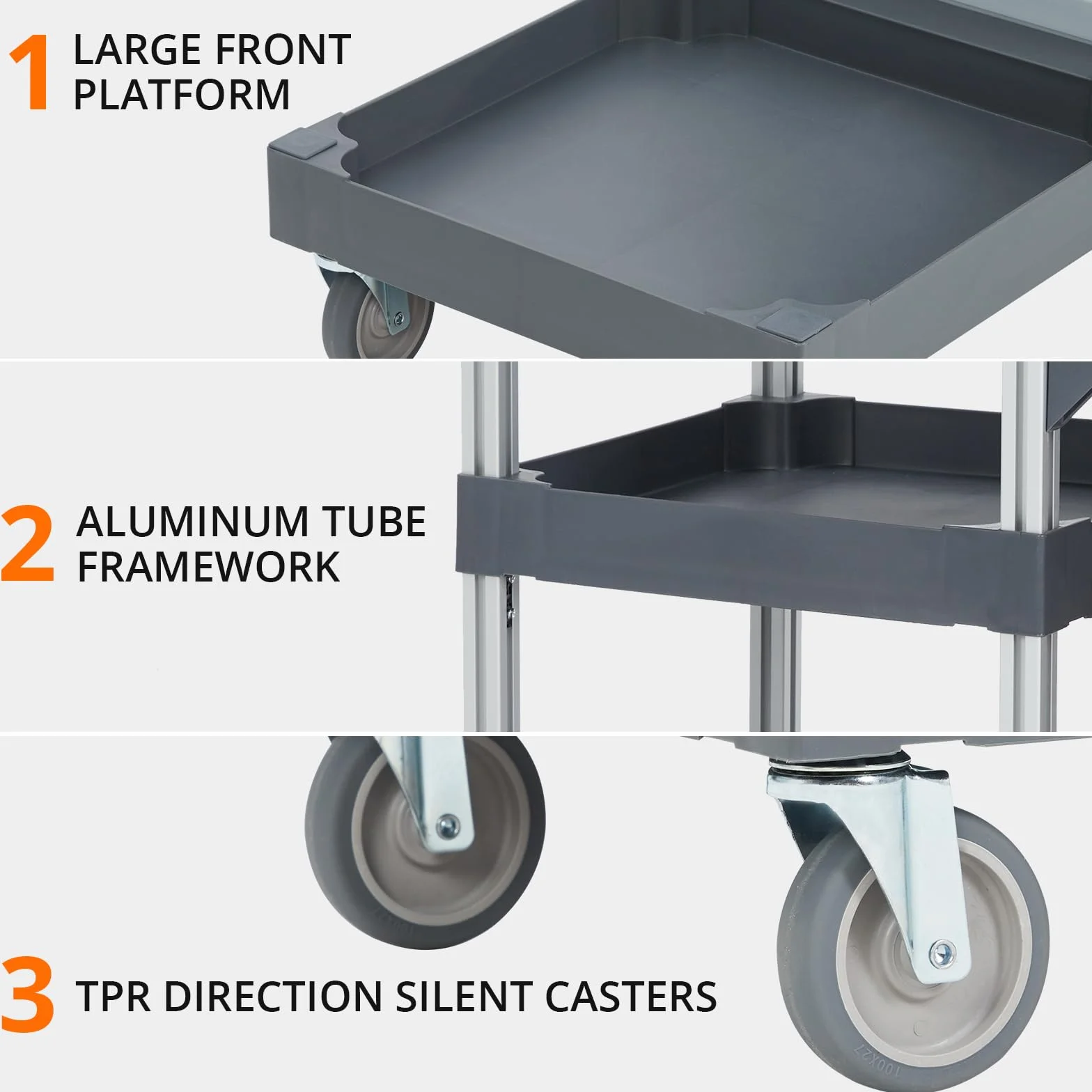 Putzwagen Reinigungswagen,Servierwagen Mit Rollen 6 Mit Abdeckung Und Vliesbeutel Putzwagen für Haushalte Hotels Designbis zu 136 Kg Belastbar. Maße: 95 cm (T) x 49 cm (B) x 22 cm (H)