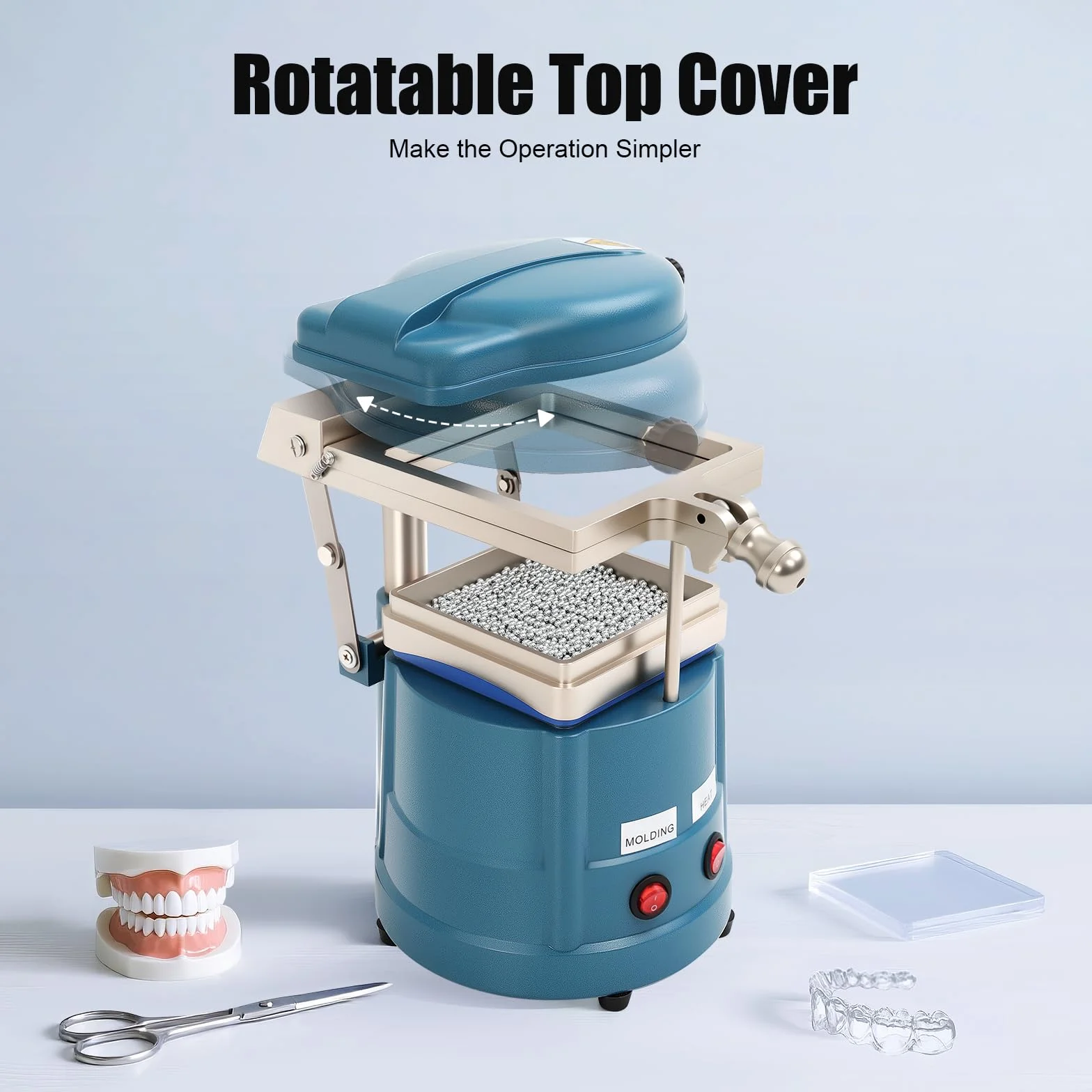 1000W Dental Vacuum Forming Machine mit Stahlkugeln Thermoforming Aluminiumlegierung