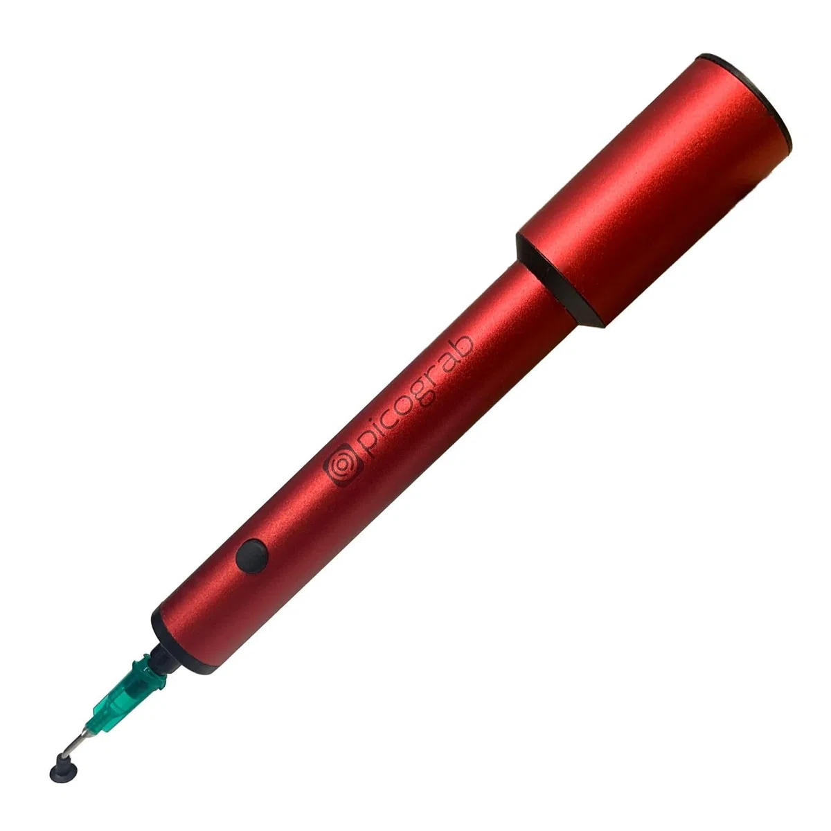 Wiederaufladbarer ESD Vakuum Pickup Stift für IC Bauteilbestückung und SMD Chip Rework, mit 3 Saugnäpfen, 6 austauschbaren Düsen, Aluminiumgehäuse, USB-C-Anschluss und bis zu 10 Stunden Akkulaufzeit