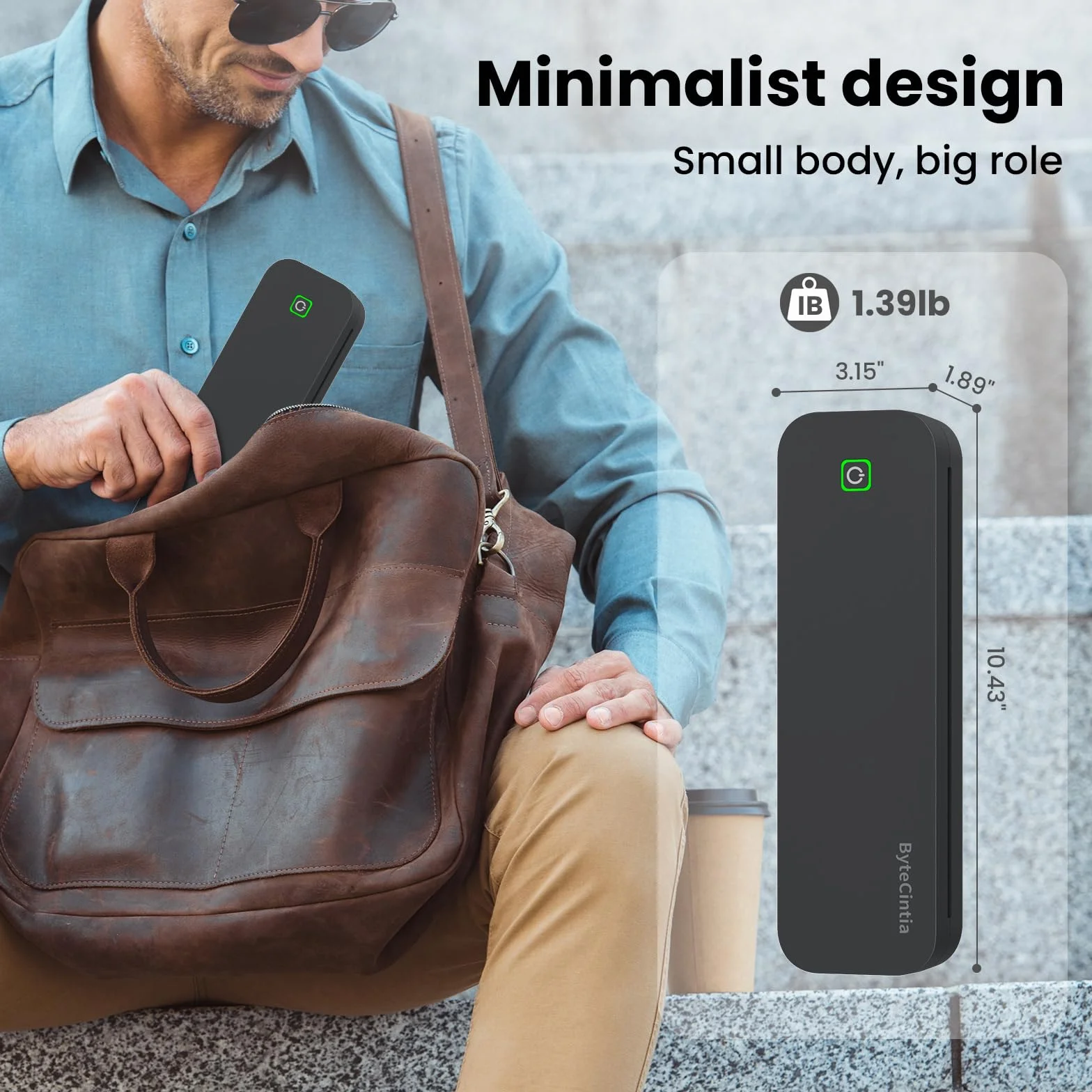 Mobiler Drucker Bluetooth Thermodrucker A4, Tragbarer Drucker Inkless Printermit Android & iOS für Handy & Laptop, Unterstützt 210x297mm A4 Thermopapier, D80 Grau