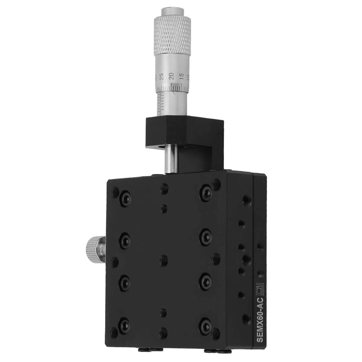 SEMX60-AC Präzisions-Lineartisch, 60x60mm Mikrometerschiebetisch aus Aluminiumlegierung, Schwarz Eloxiert, Kreuzrollen-Führung, für Präzisionspositionierung und Testgeräte
