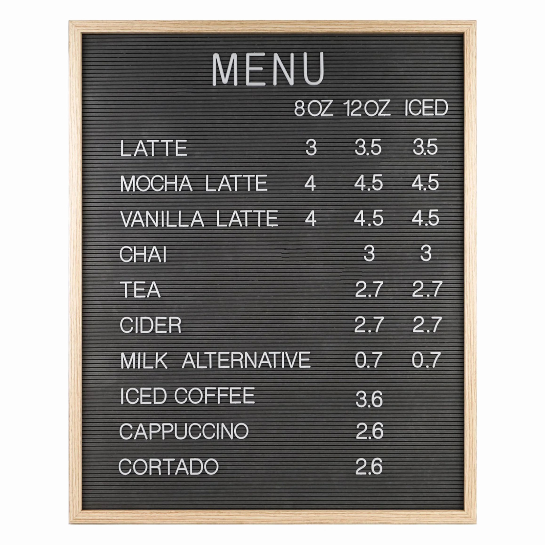 Letter Board 61 x 76 cm Dunkelgrau Filz-Buchstabentafel mit austauschbaren Buchstaben Wandmontage