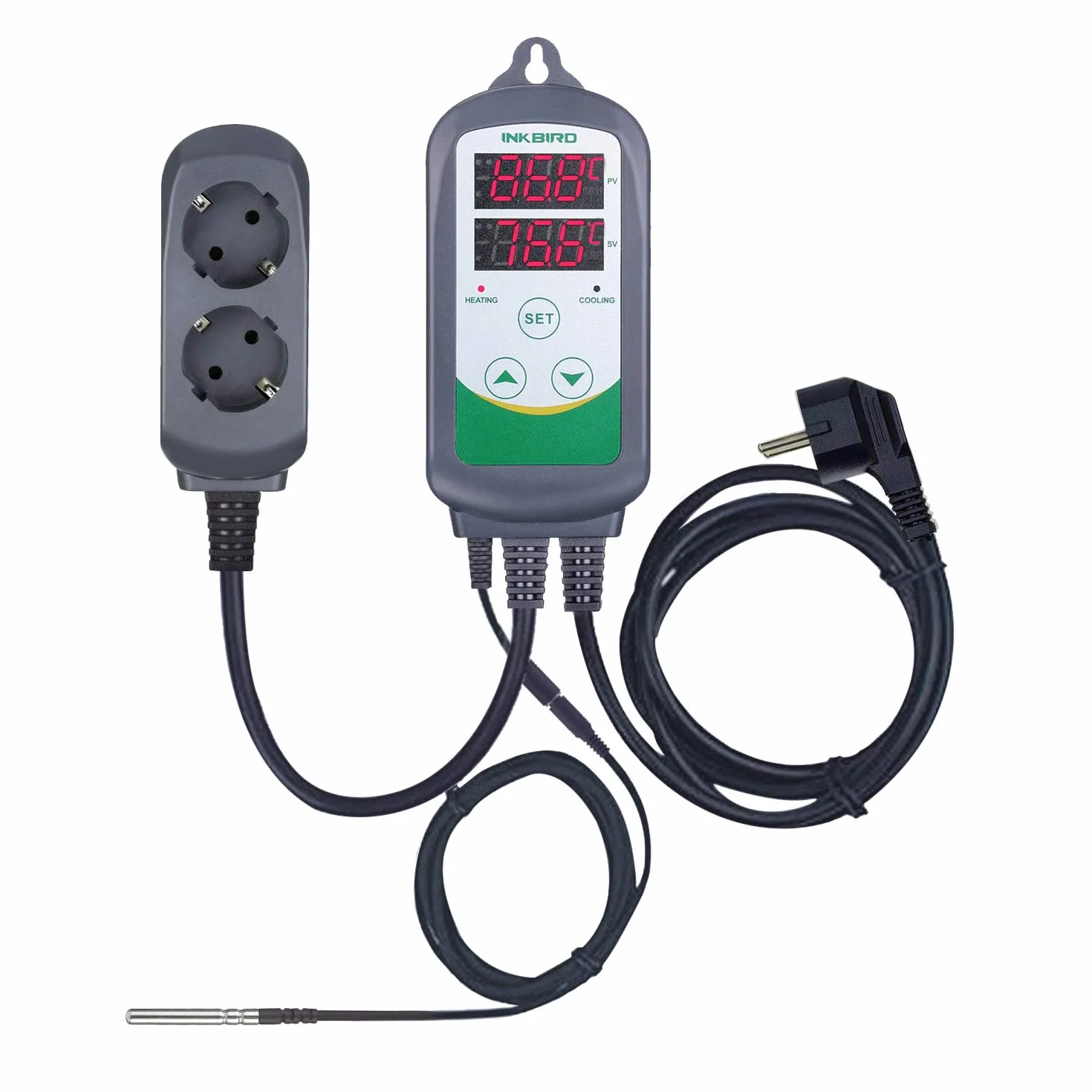Inkbird ITC-308S Digitale Temperaturregler Thermostat mit 1,97" Klinkenstecker NTC Temperatur Sonde